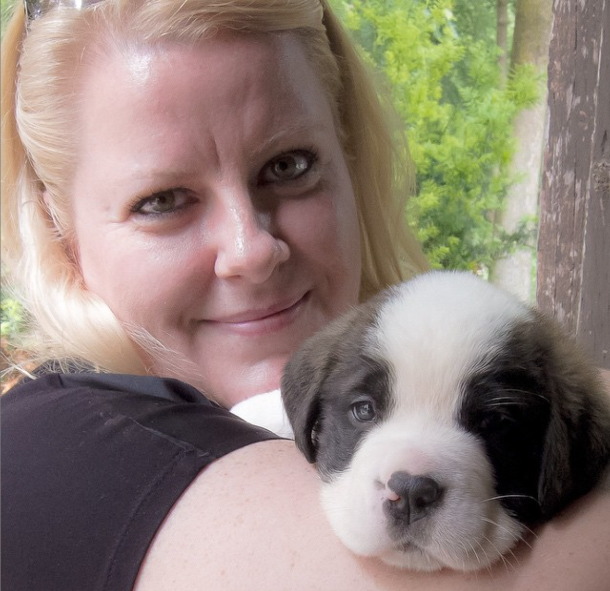 About Jen and Saint Bernard puppy Lucy at Lucy and Norman