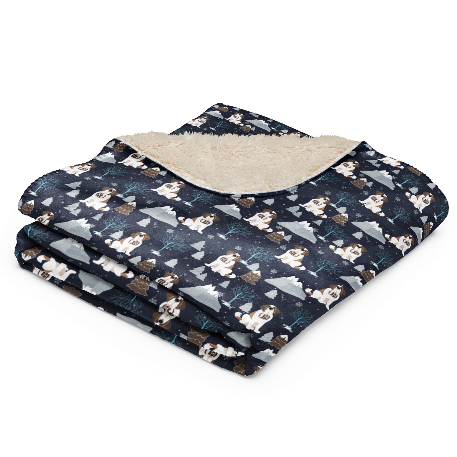 Alpine Chill St Bernard Sherpa Blanket - Lucy + Norman