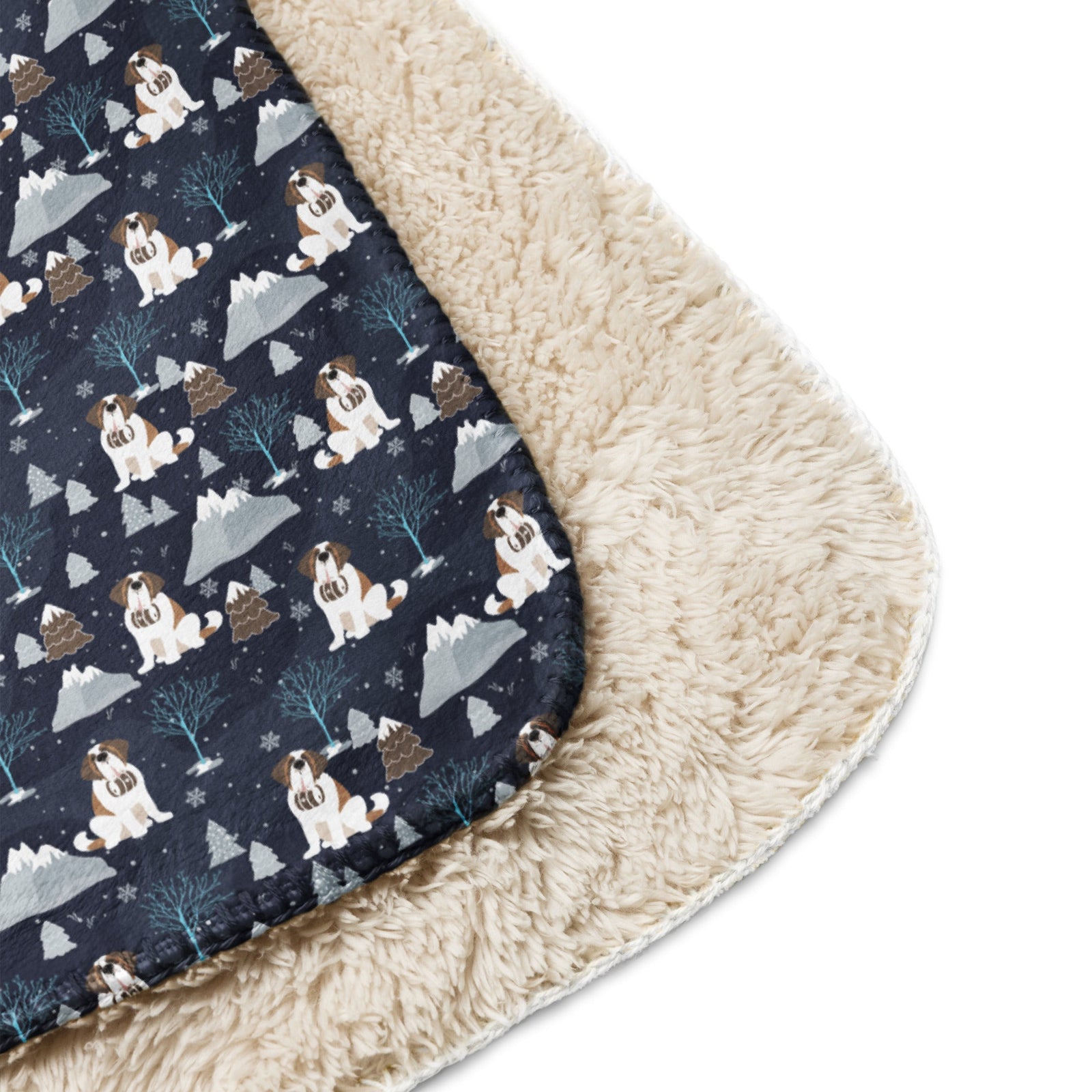 Alpine Chill St Bernard Sherpa Blanket - Lucy + Norman