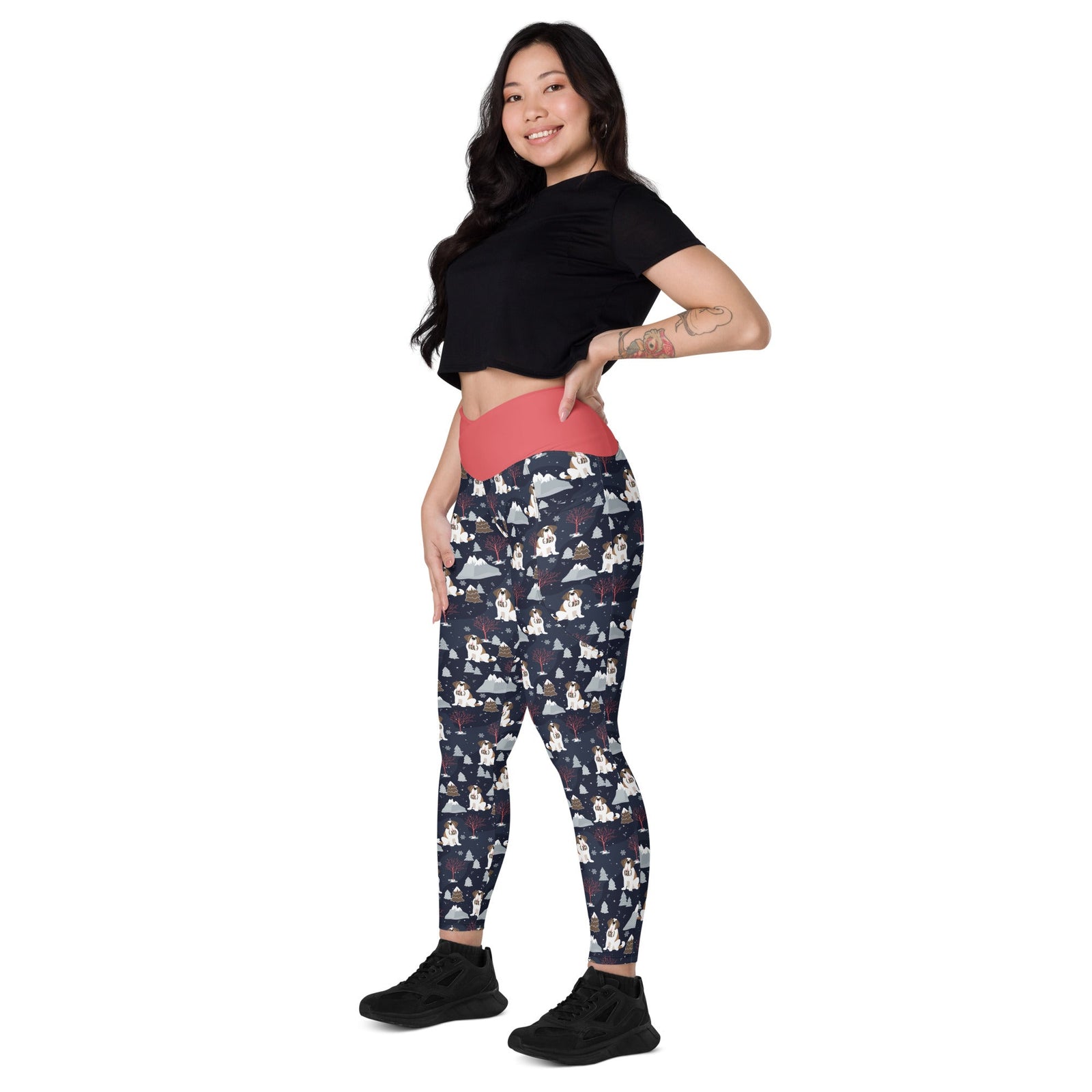 Alpine Night Crossover Leggings with Pockets - Lucy + Norman