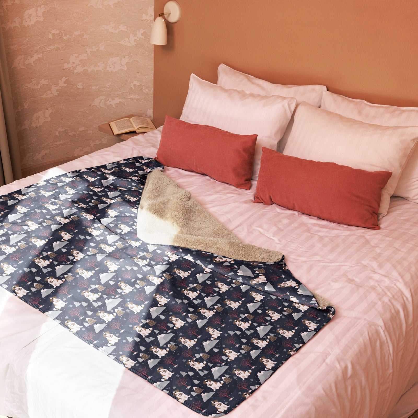 Alpine Night Saint Bernard Sherpa Blanket - Lucy + Norman