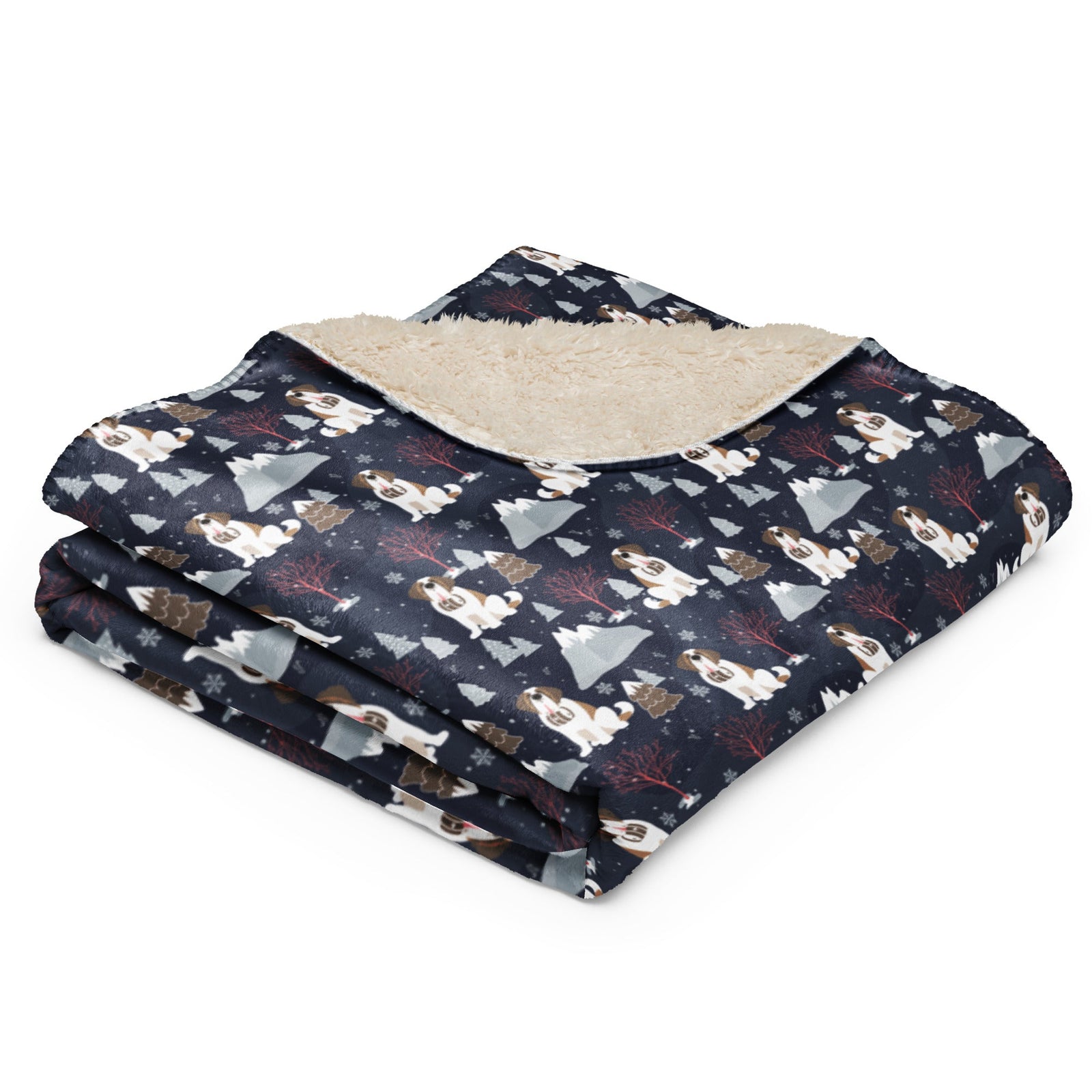 Alpine Night Saint Bernard Sherpa Blanket - Lucy + Norman