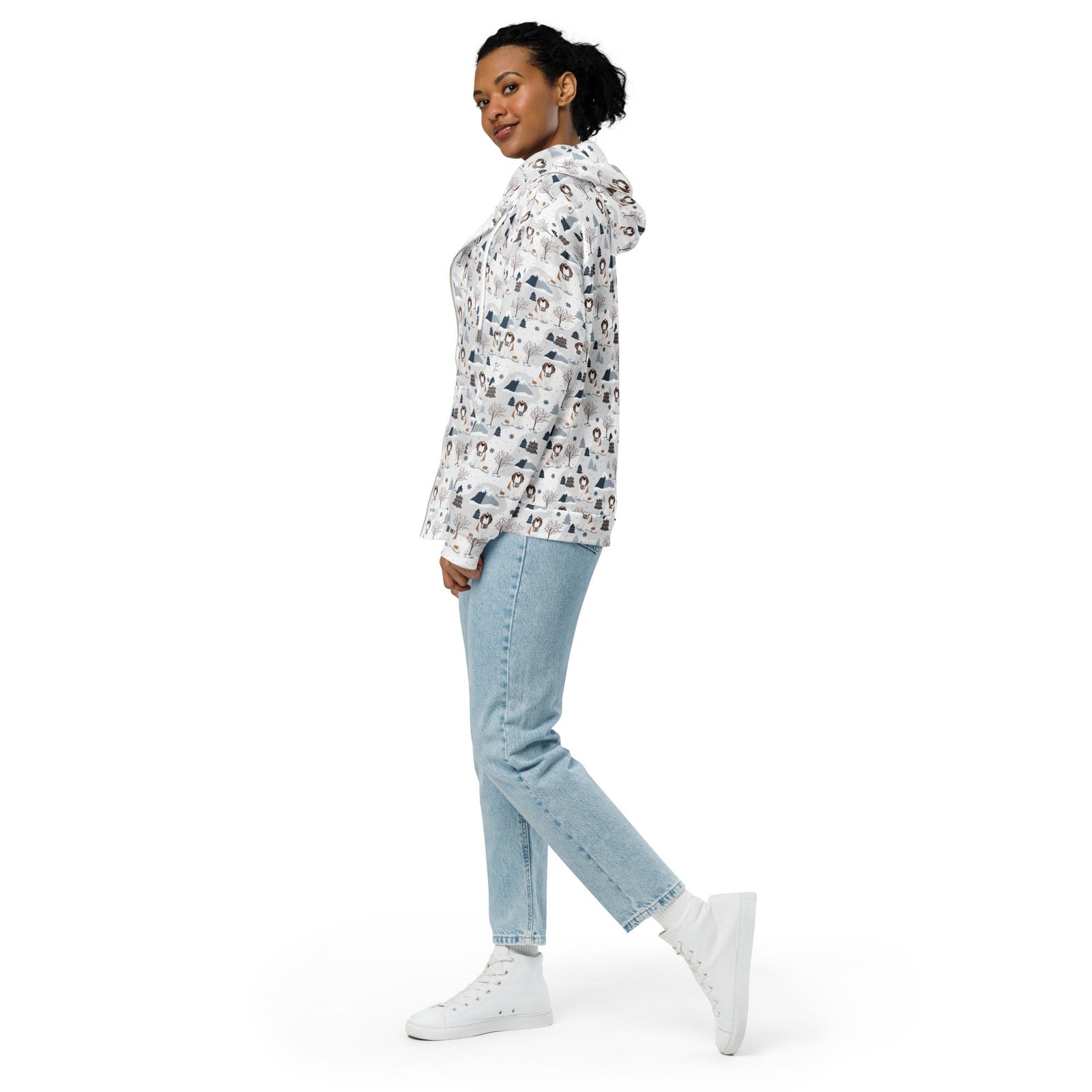 Alpine Saint Bernard Zip Hoodie - Lucy + Norman
