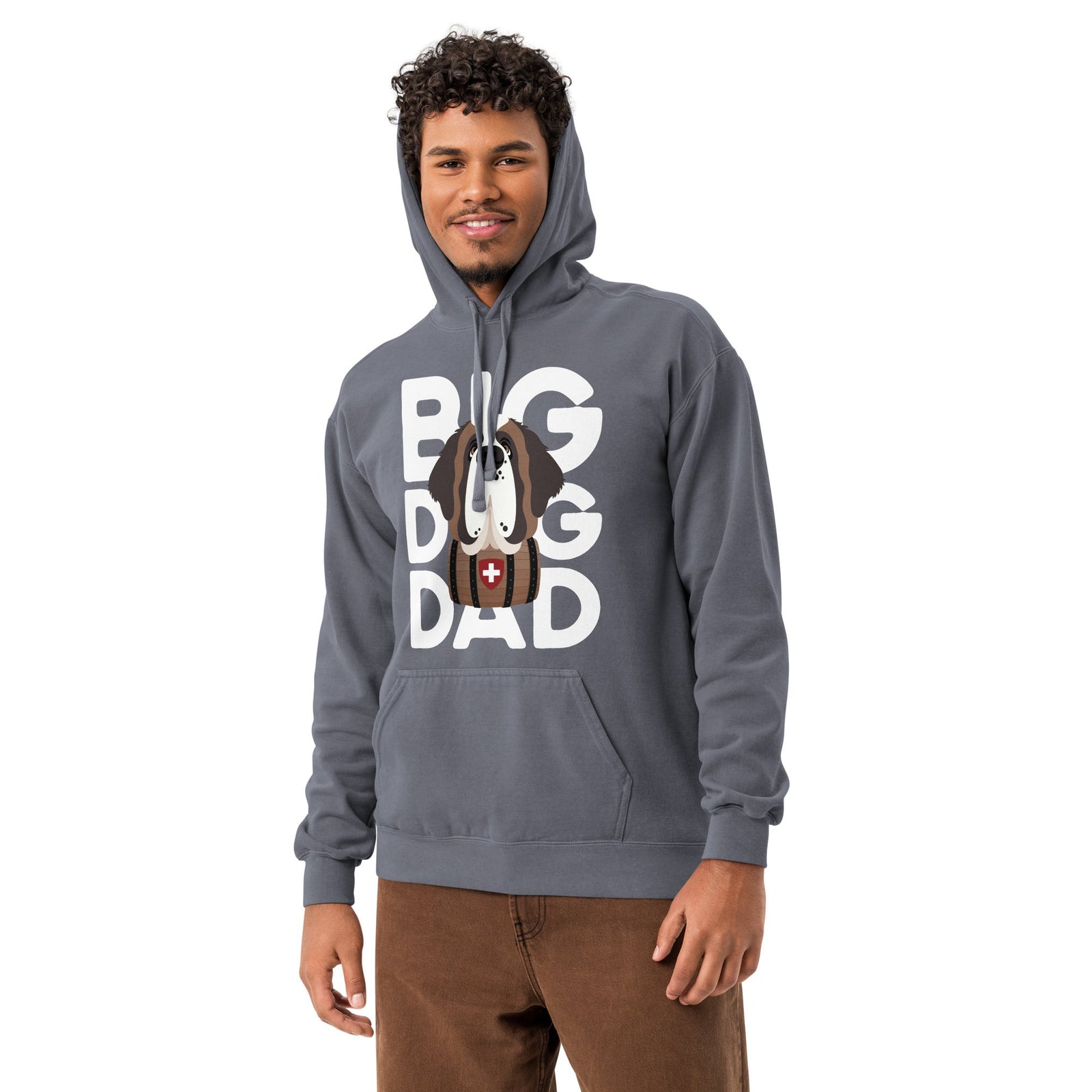 Big Dog Dad Saint Bernard Barrel Comfort Colors® Hoodie - Lucy + Norman