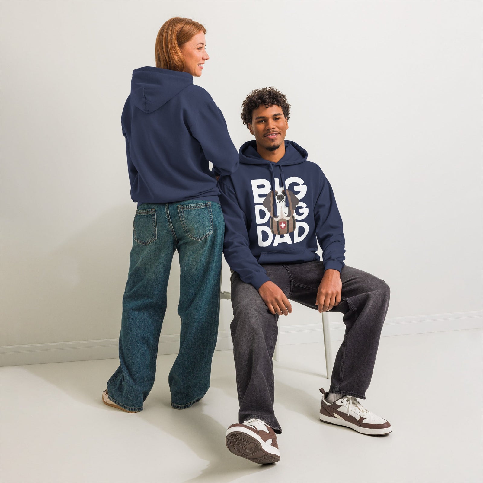 Big Dog Dad Saint Bernard Barrel Comfort Colors® Hoodie - Lucy + Norman