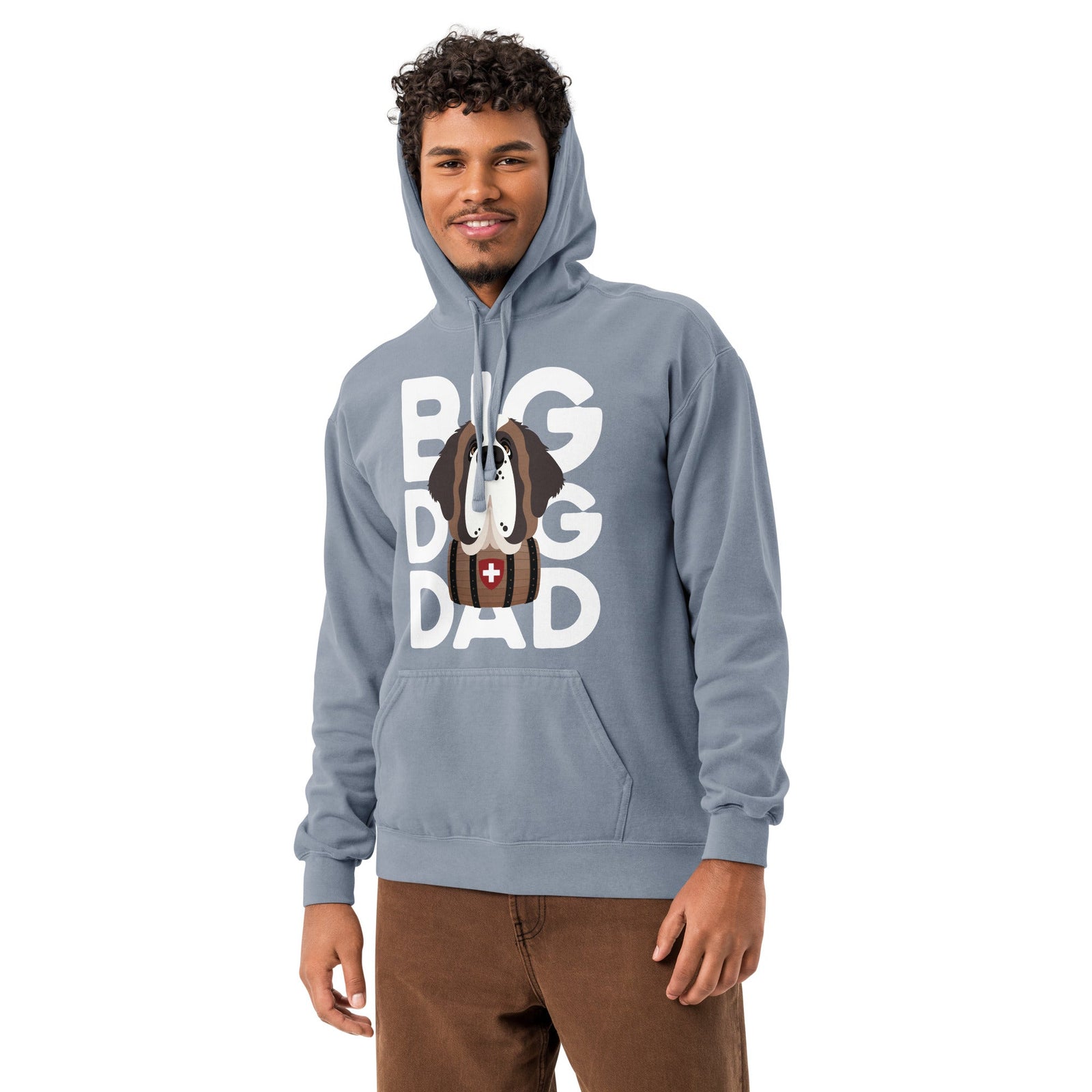 Big Dog Dad Saint Bernard Barrel Comfort Colors® Hoodie - Lucy + Norman