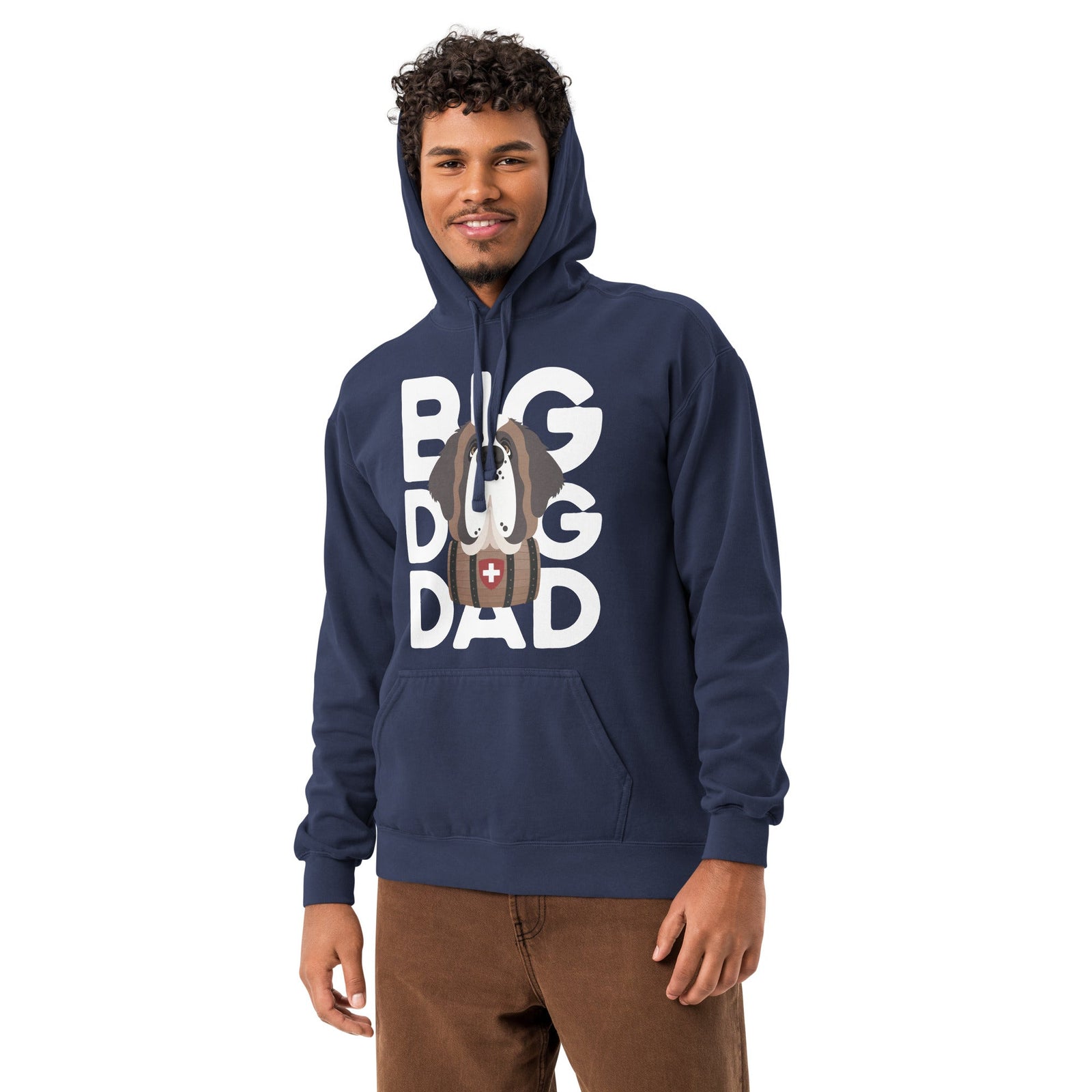 Big Dog Dad Saint Bernard Barrel Comfort Colors® Hoodie - Lucy + Norman