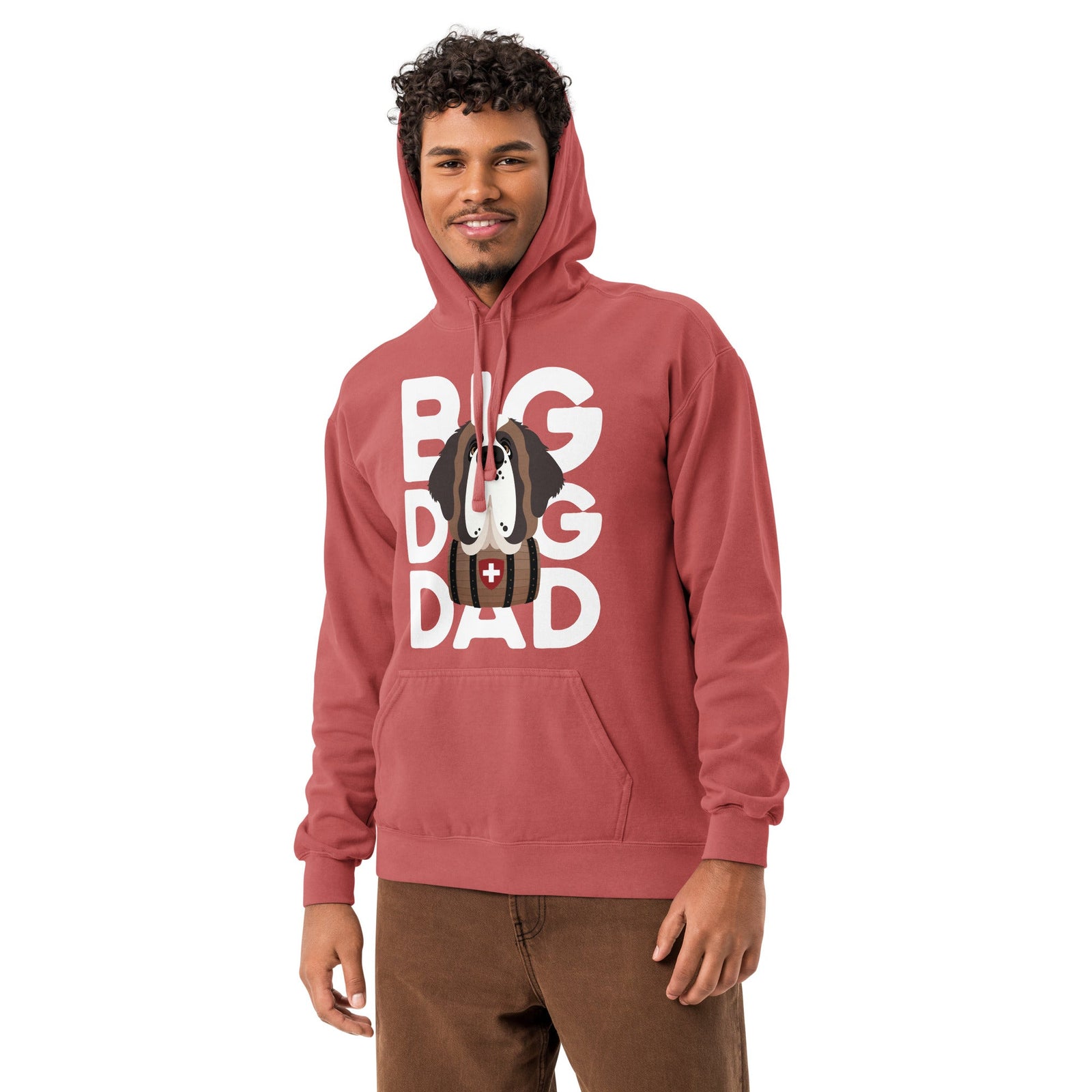 Big Dog Dad Saint Bernard Barrel Comfort Colors® Hoodie - Lucy + Norman