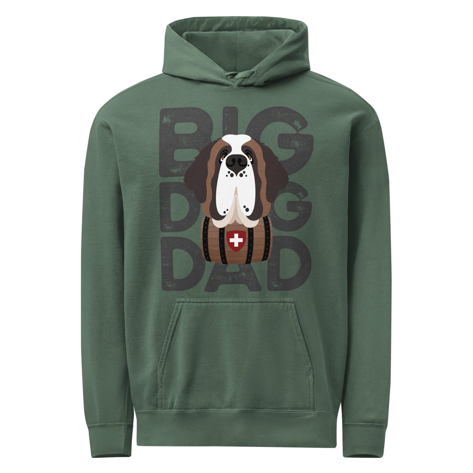 Big Dog Dad Saint Bernard Barrel Comfort Colors® Hoodie - Dark Grey - Lucy + Norman