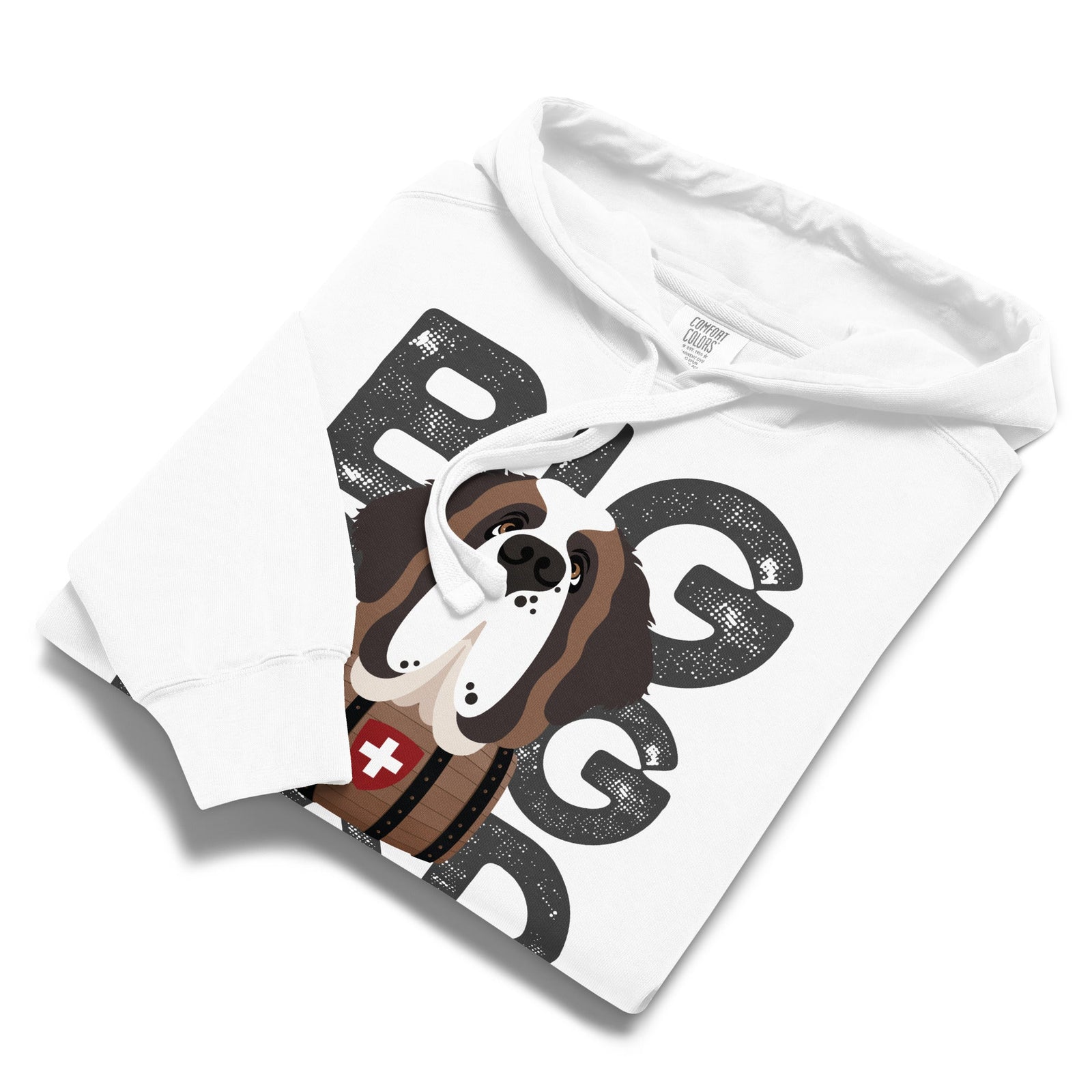 Big Dog Dad Saint Bernard Barrel Comfort Colors® Hoodie - Dark Grey - Lucy + Norman