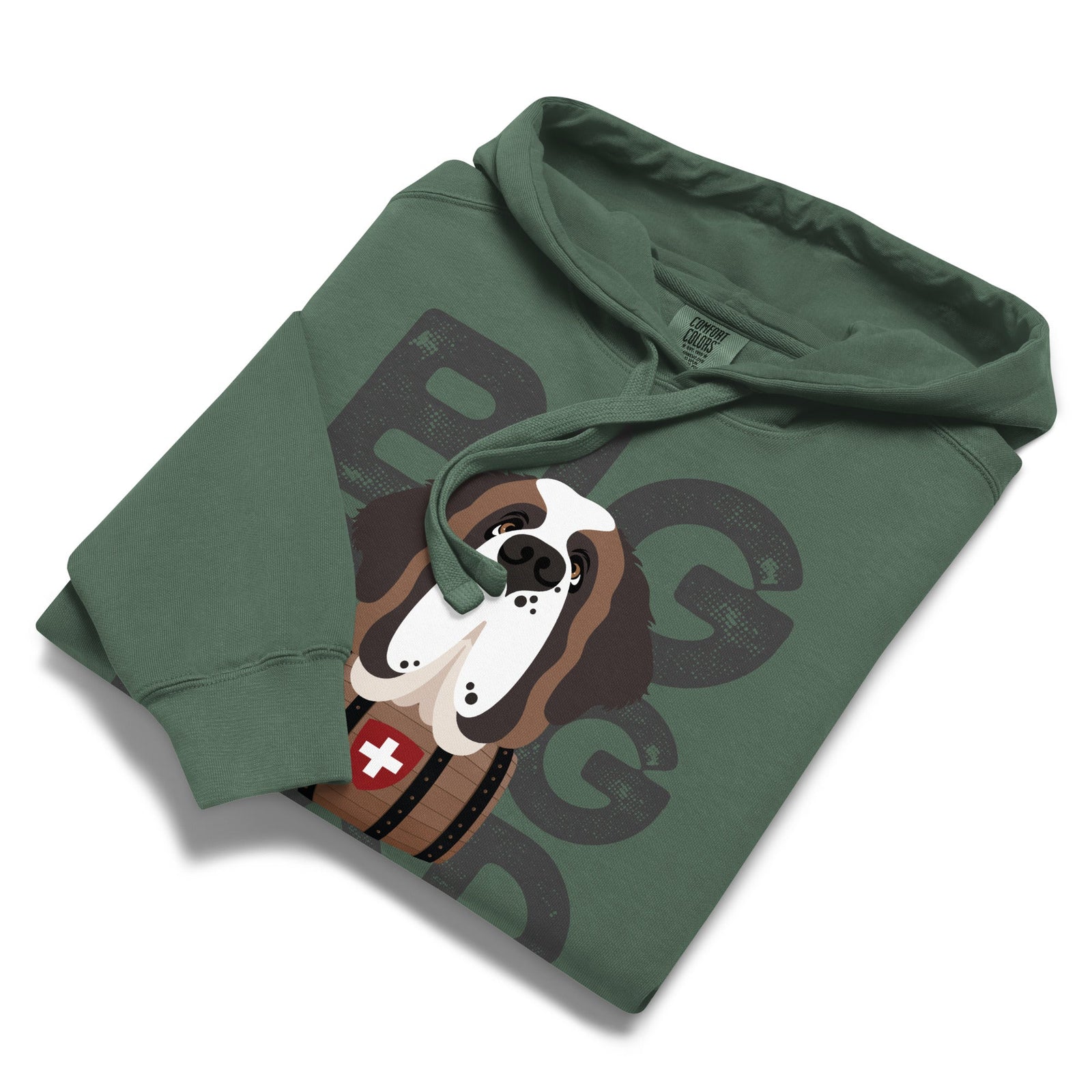 Big Dog Dad Saint Bernard Barrel Comfort Colors® Hoodie - Dark Grey - Lucy + Norman