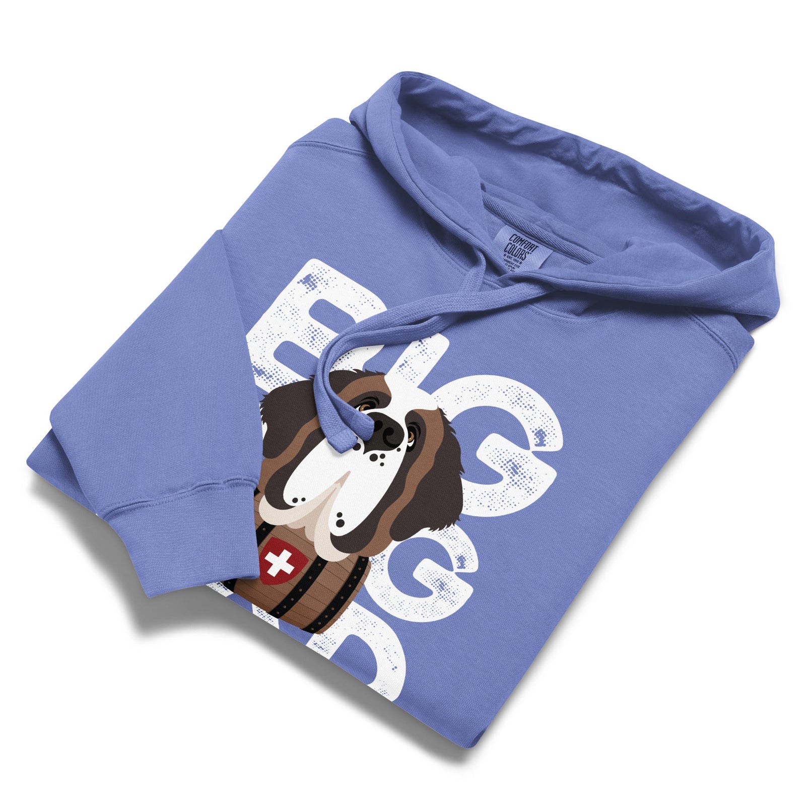 Big Dog Dad Saint Bernard Barrel Comfort Colors® Hoodie - Halftone - Lucy + Norman