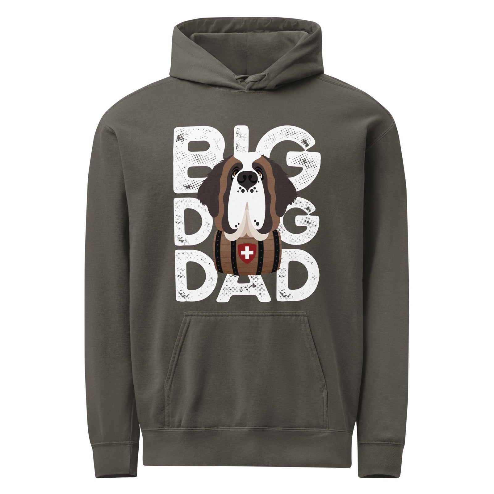 Big Dog Dad Saint Bernard Barrel Comfort Colors® Hoodie - Halftone - Lucy + Norman