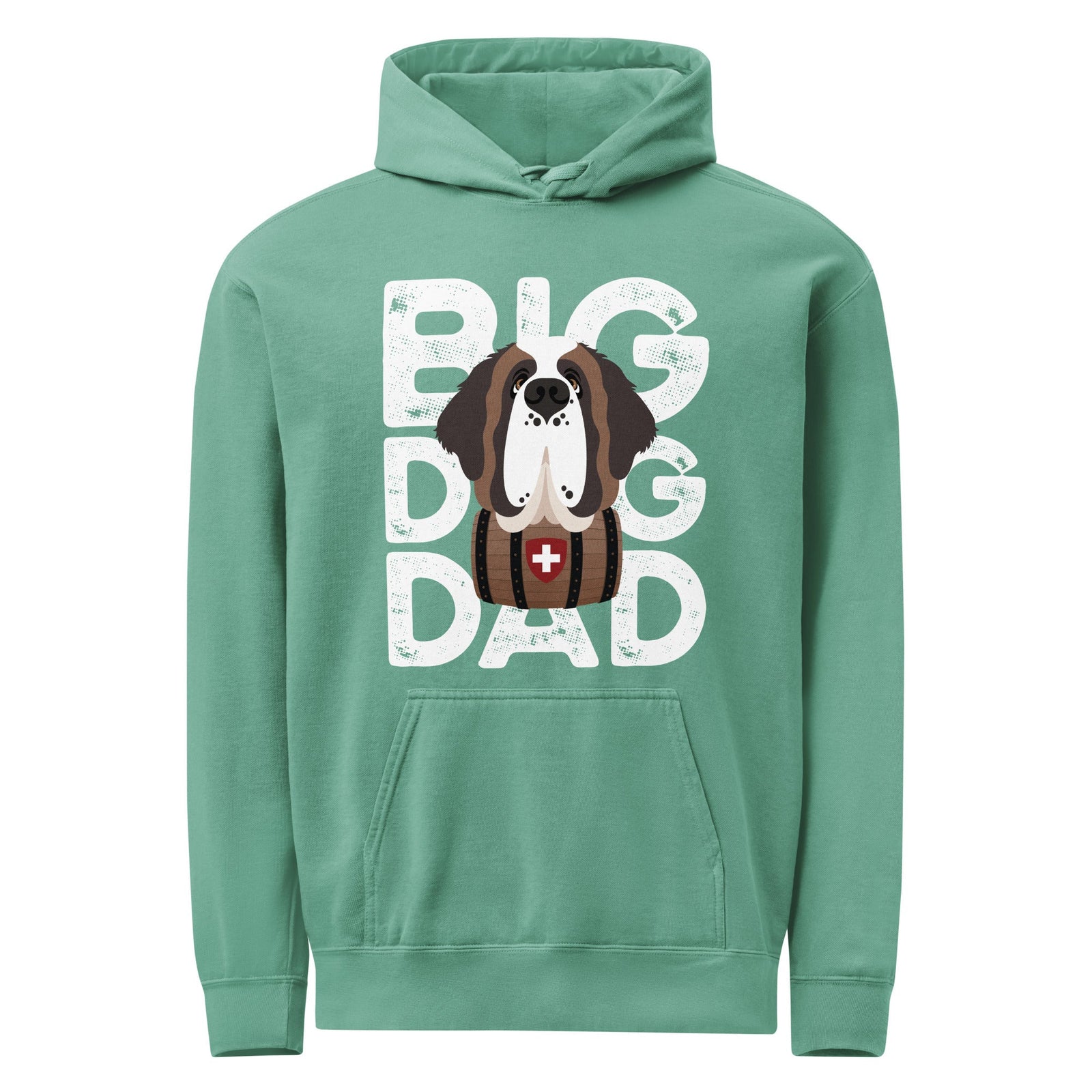 Big Dog Dad Saint Bernard Barrel Comfort Colors® Hoodie - Halftone - Lucy + Norman