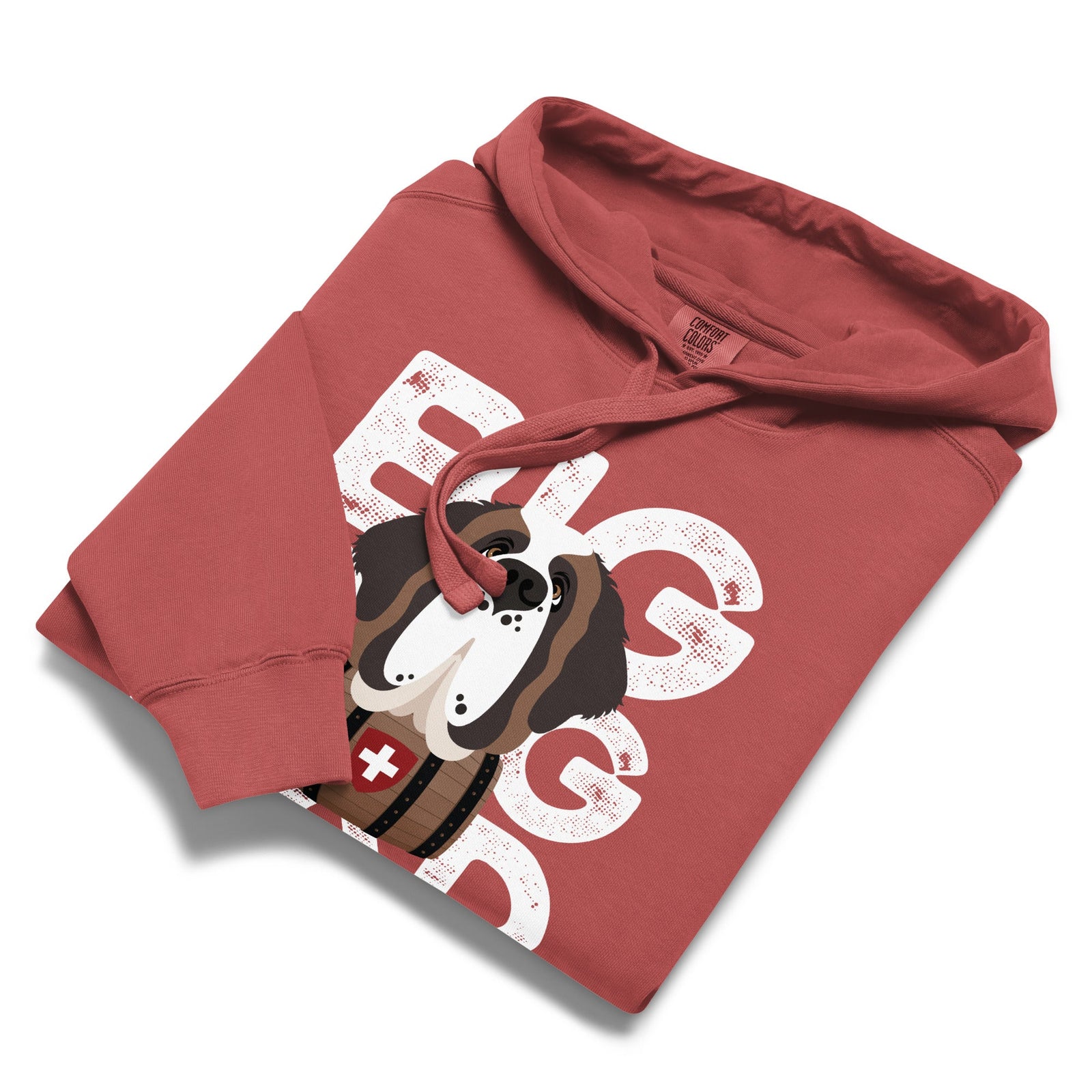 Big Dog Dad Saint Bernard Barrel Comfort Colors® Hoodie - Halftone - Lucy + Norman