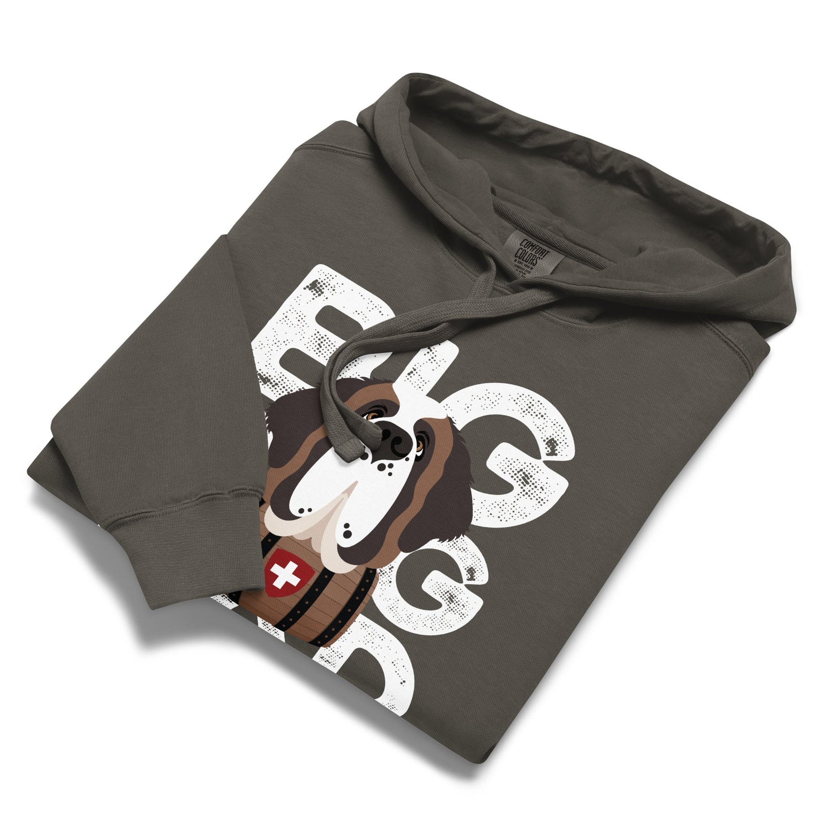 Big Dog Dad Saint Bernard Barrel Comfort Colors® Hoodie - Halftone - Lucy + Norman
