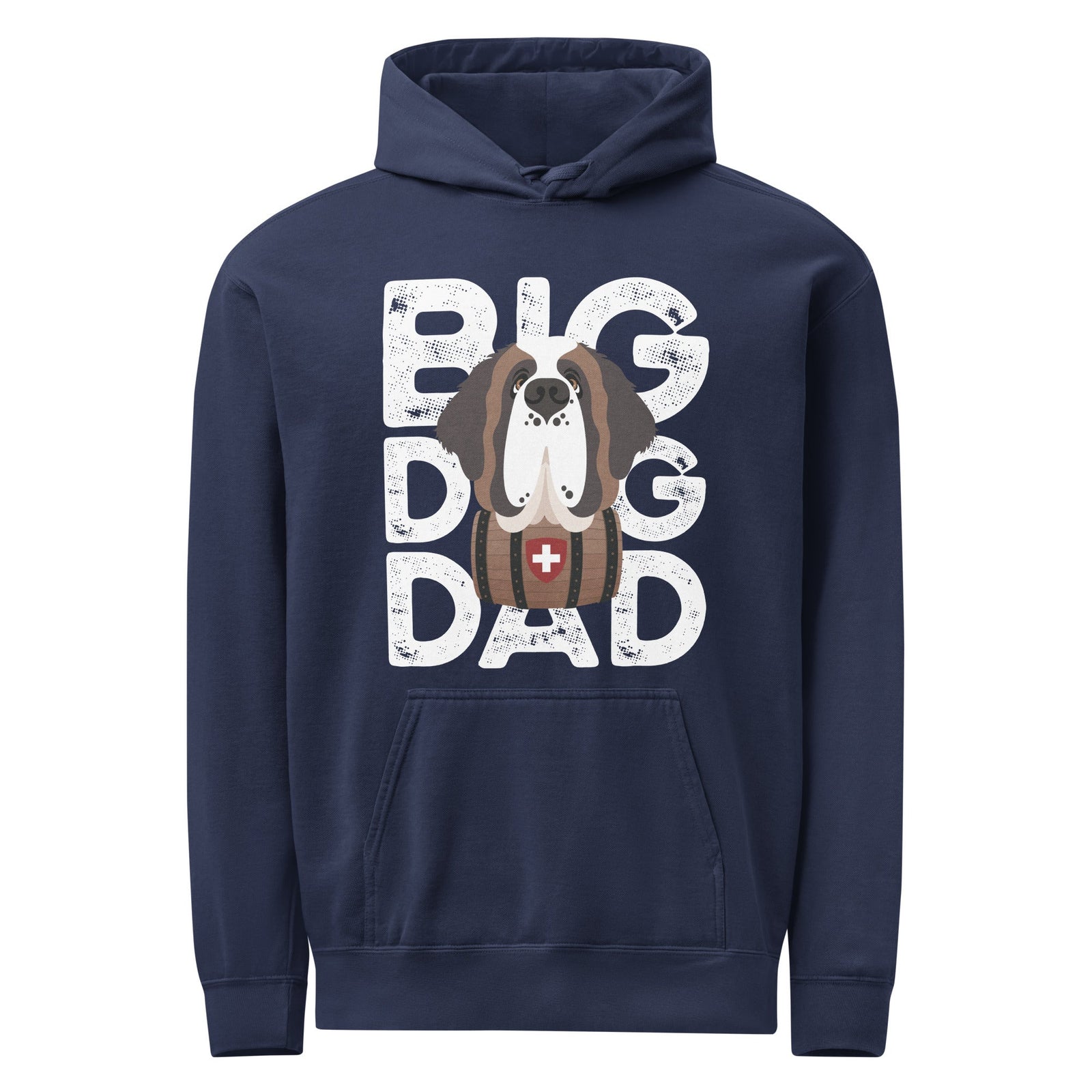 Big Dog Dad Saint Bernard Barrel Comfort Colors® Hoodie - Halftone - Lucy + Norman
