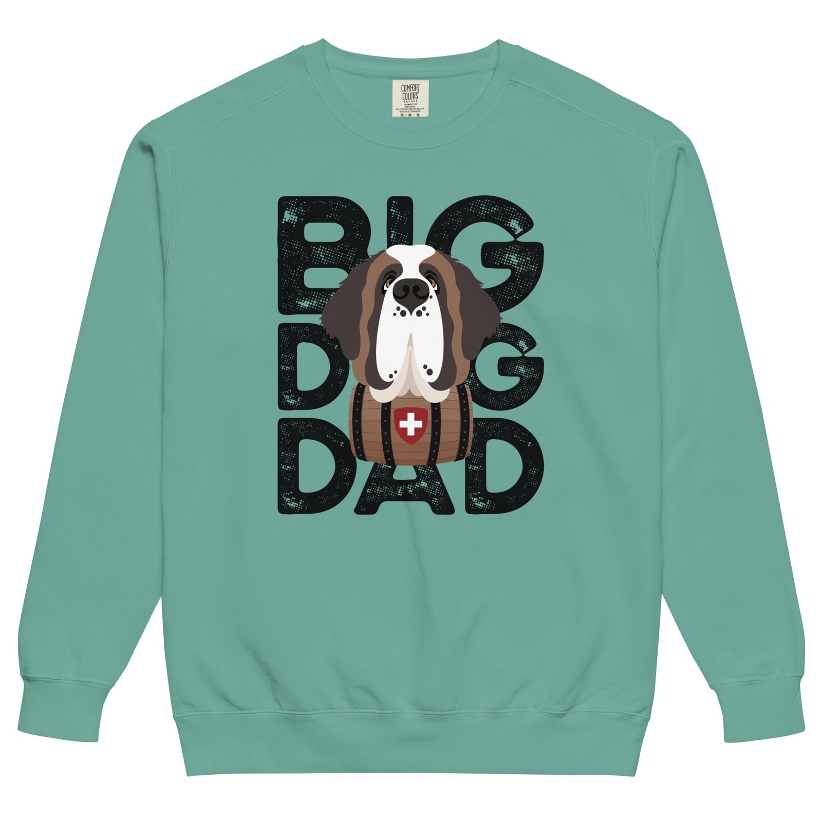 Big Dog Dad Saint Bernard Barrel Comfort Colors® Sweatshirt - Black - Lucy + Norman