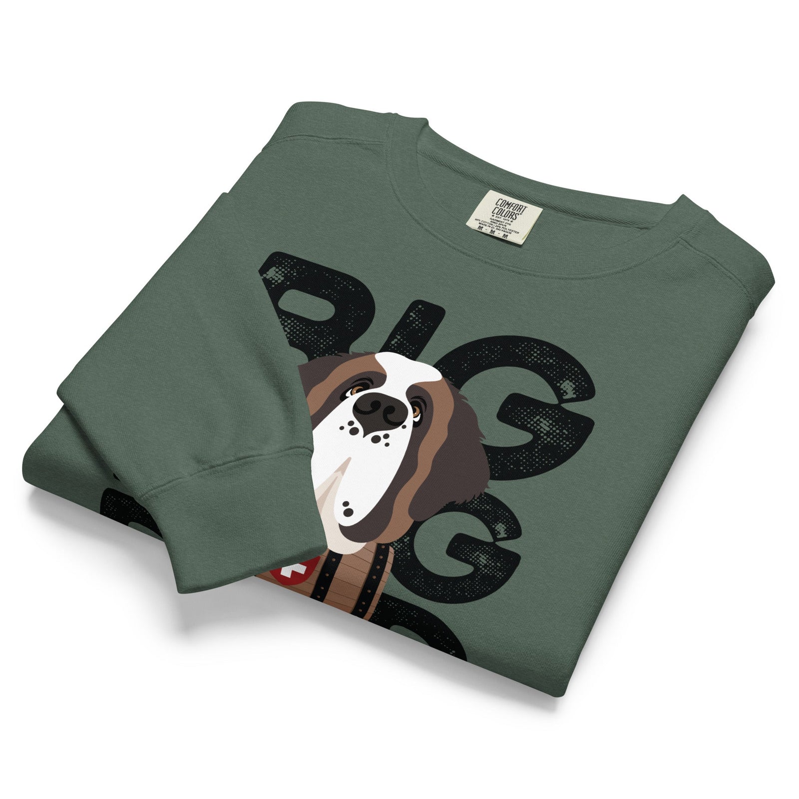 Big Dog Dad Saint Bernard Barrel Comfort Colors® Sweatshirt - Black - Lucy + Norman