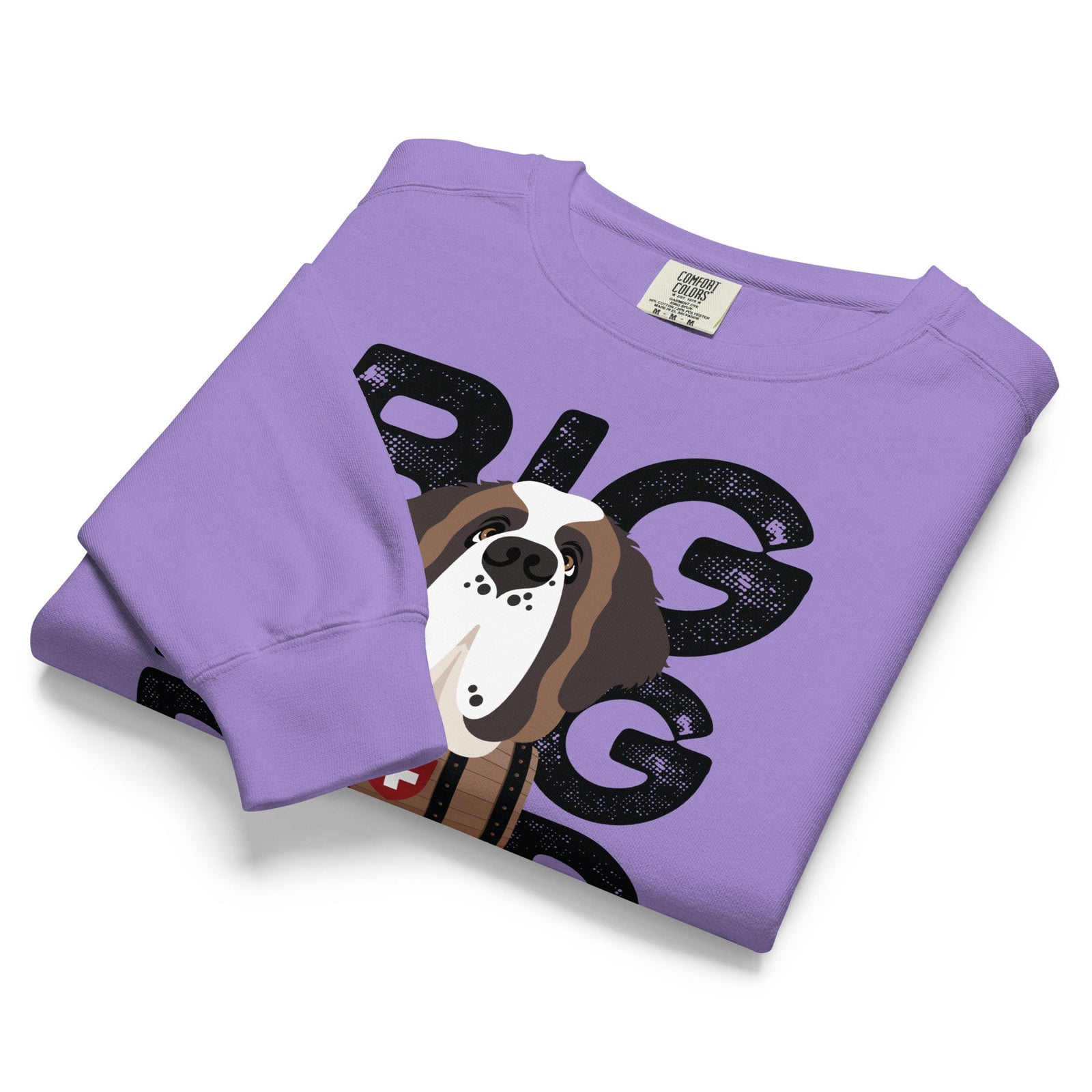 Big Dog Dad Saint Bernard Barrel Comfort Colors® Sweatshirt - Black - Lucy + Norman