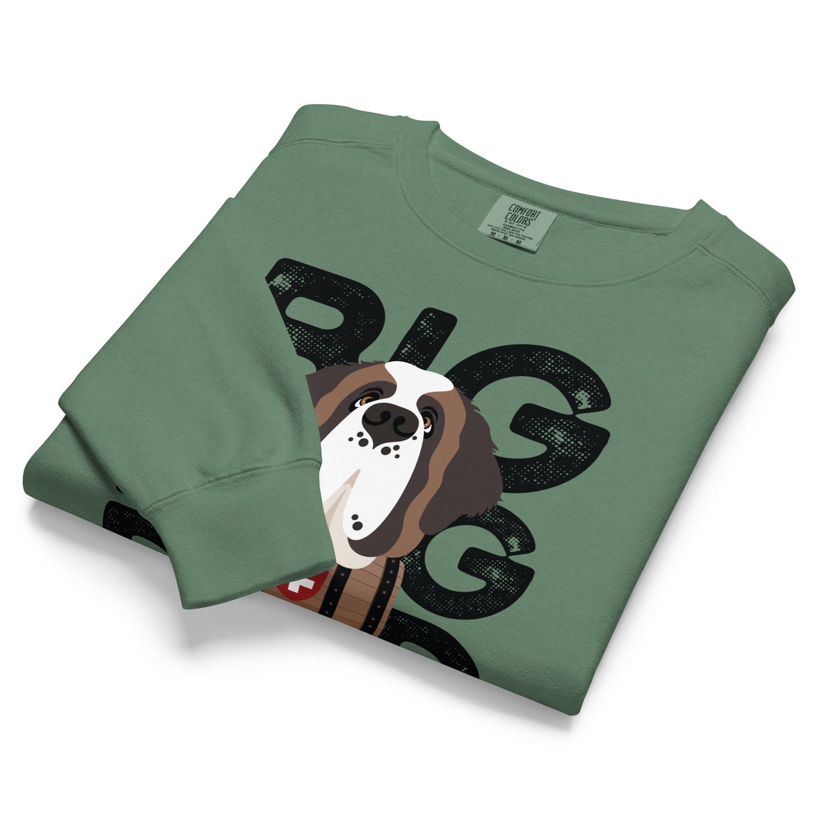 Big Dog Dad Saint Bernard Barrel Comfort Colors® Sweatshirt - Black - Lucy + Norman