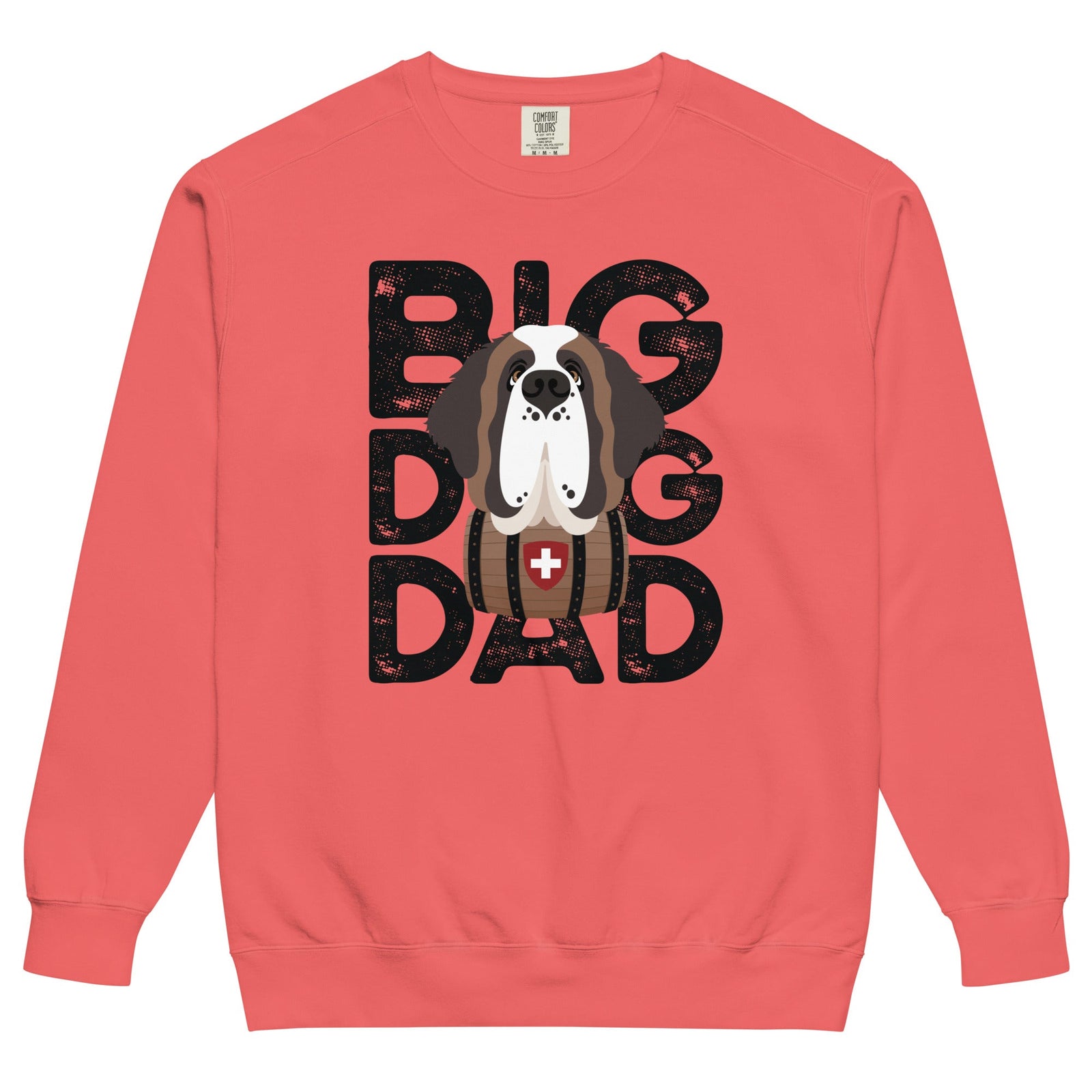 Big Dog Dad Saint Bernard Barrel Comfort Colors® Sweatshirt - Black - Lucy + Norman