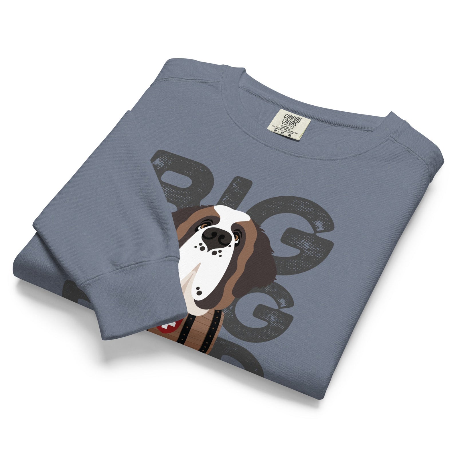 Big Dog Dad Saint Bernard Barrel Comfort Colors® Sweatshirt - Grey - Lucy + Norman