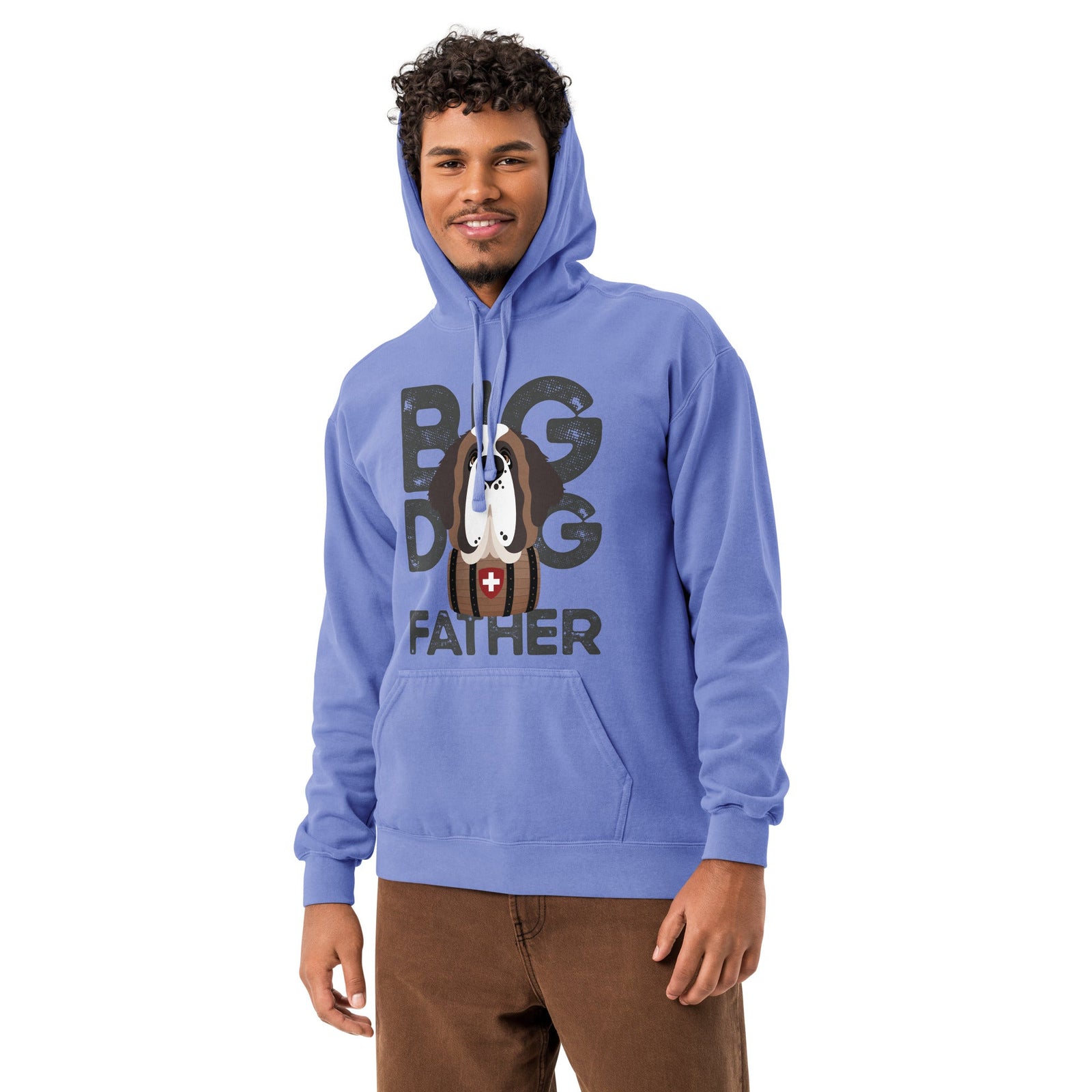 Big Dog Father Saint Bernard Comfort Colors® Hoodie - Lucy + Norman
