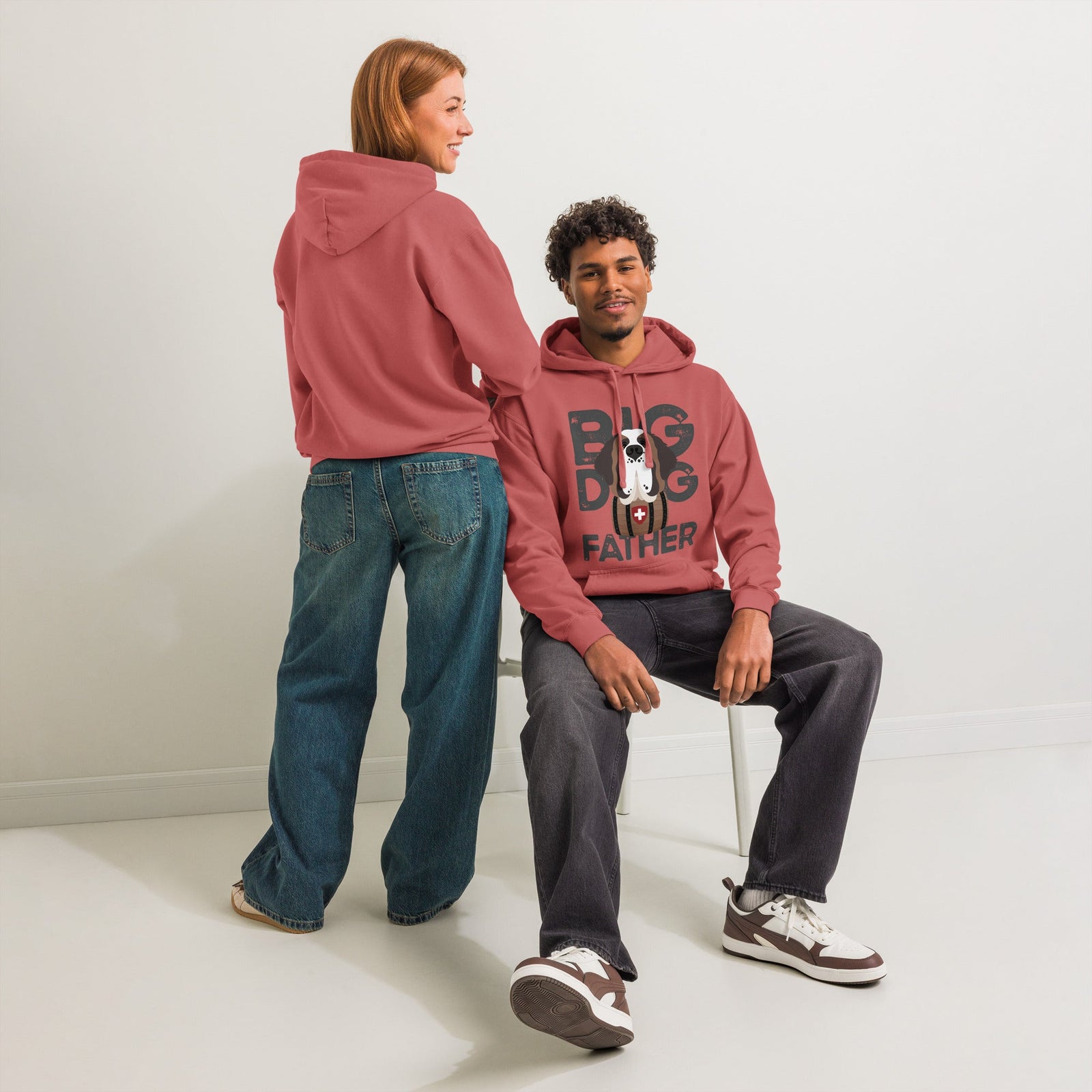 Big Dog Father Saint Bernard Comfort Colors® Hoodie - Lucy + Norman