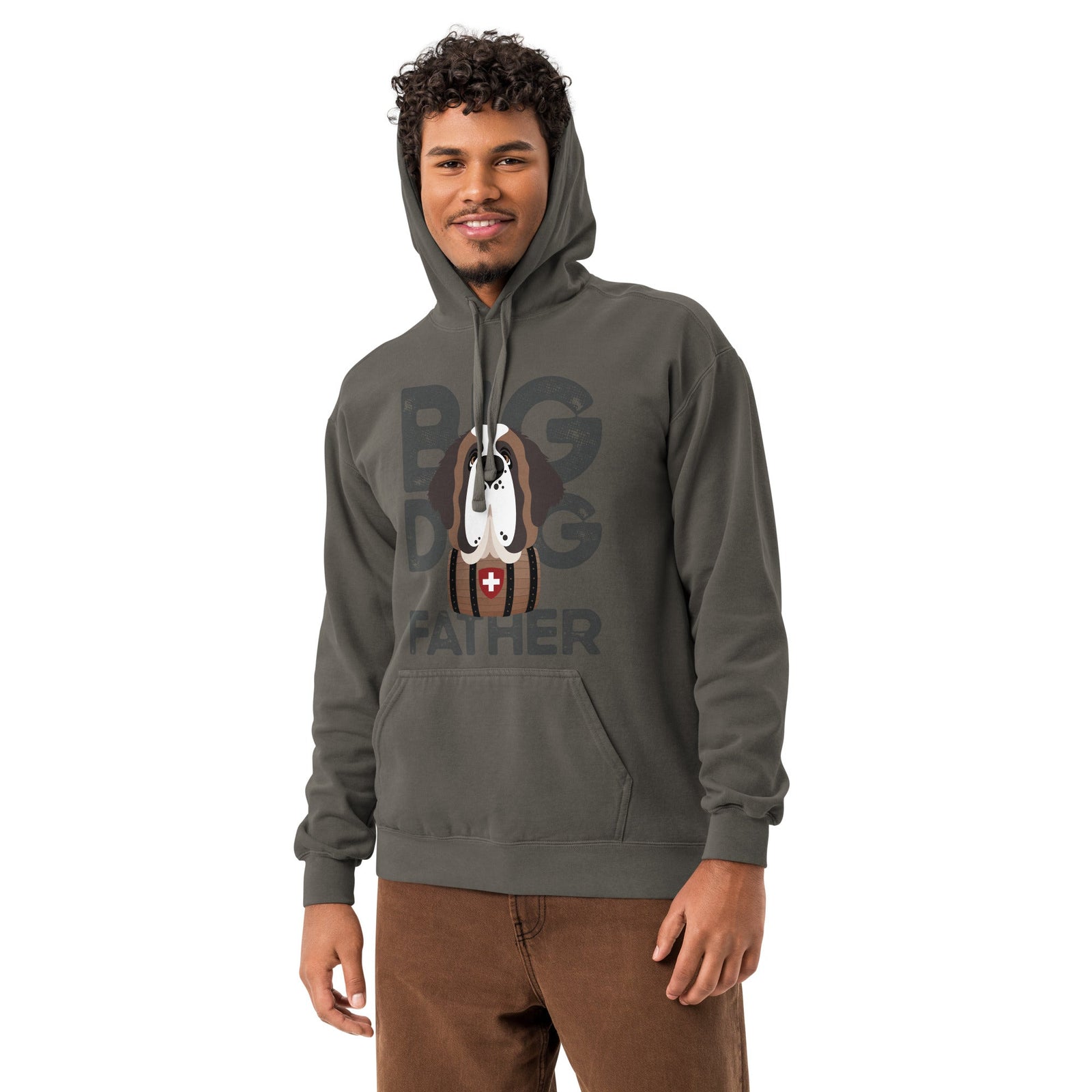 Big Dog Father Saint Bernard Comfort Colors® Hoodie - Lucy + Norman