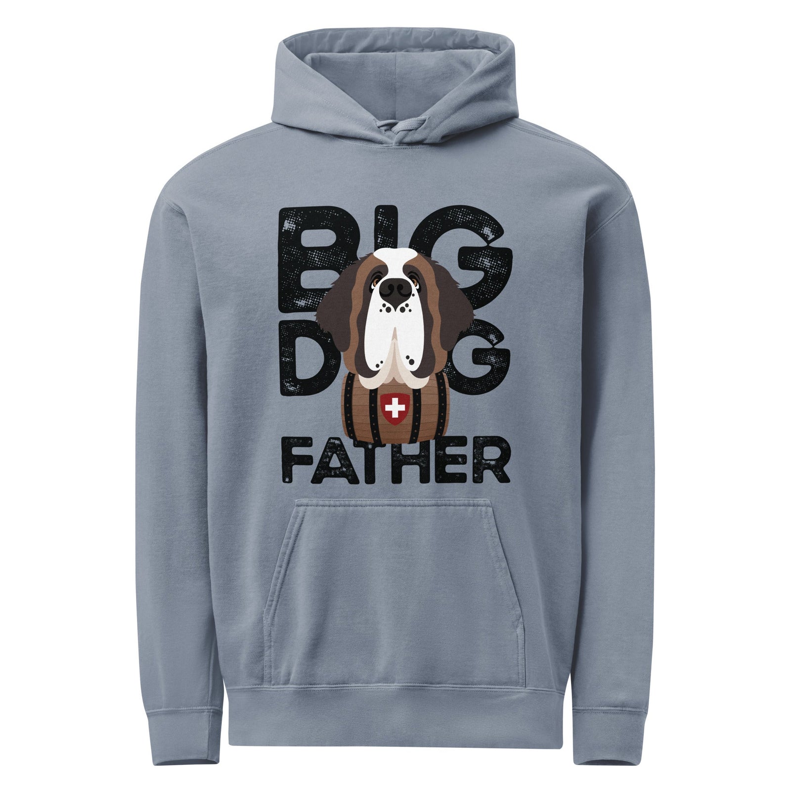 Big Dog Father Saint Bernard Comfort Colors® Hoodie - Black - Lucy + Norman