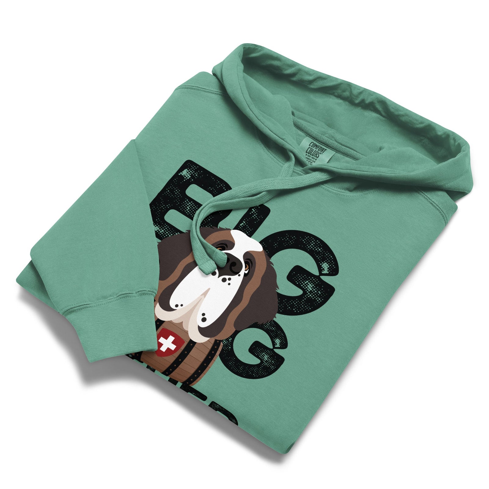 Big Dog Father Saint Bernard Comfort Colors® Hoodie - Black - Lucy + Norman