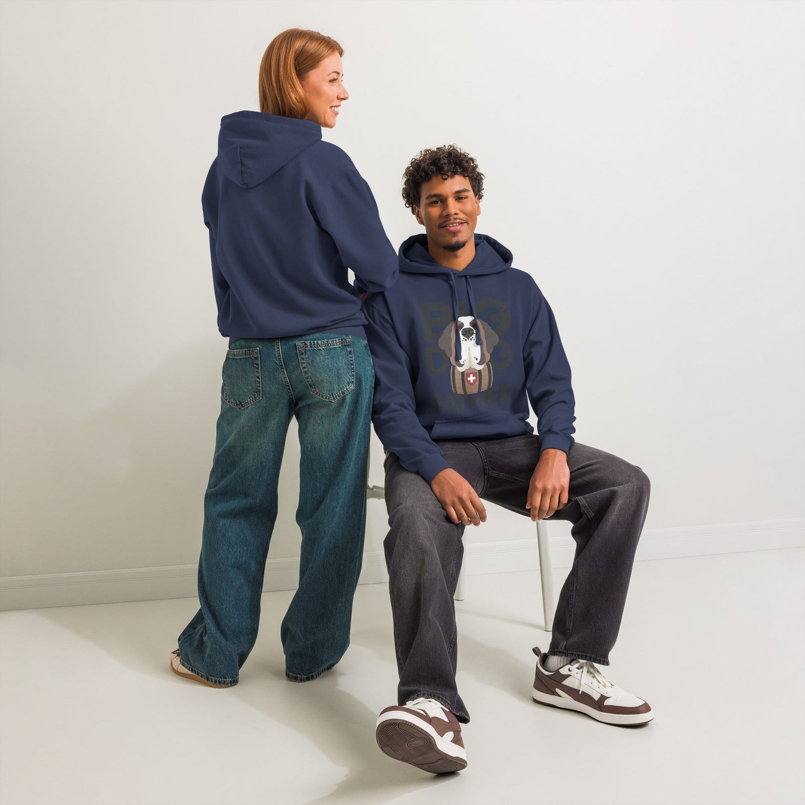 Big Dog Father Saint Bernard Comfort Colors® Hoodie - Black - Lucy + Norman