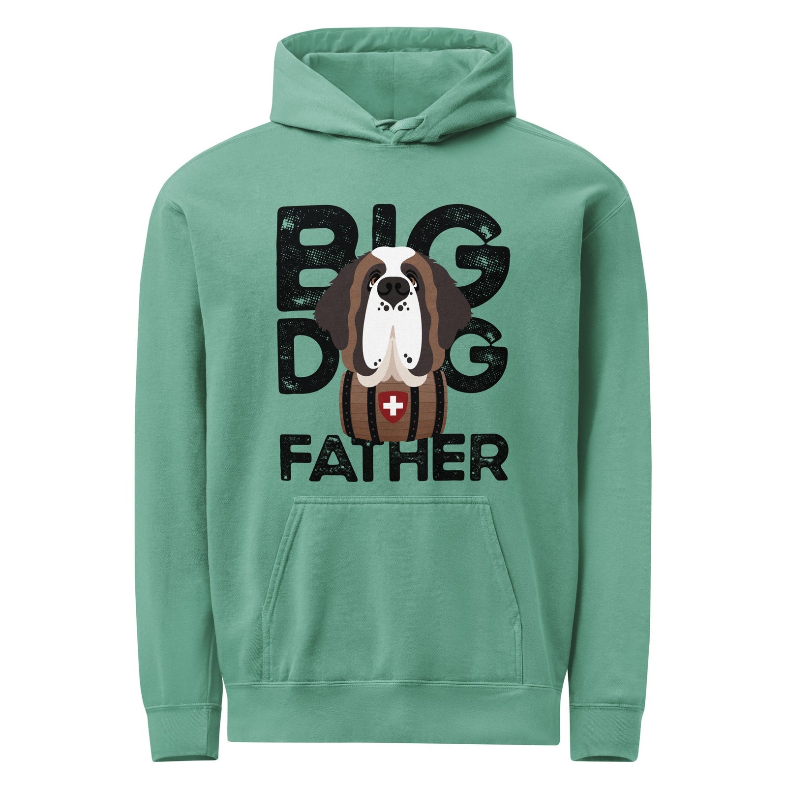 Big Dog Father Saint Bernard Comfort Colors® Hoodie - Black - Lucy + Norman