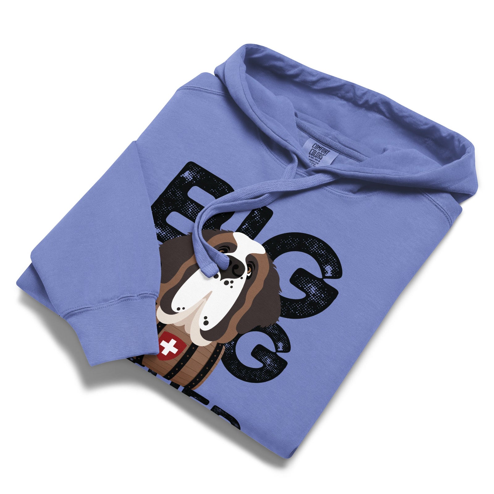 Big Dog Father Saint Bernard Comfort Colors® Hoodie - Black - Lucy + Norman