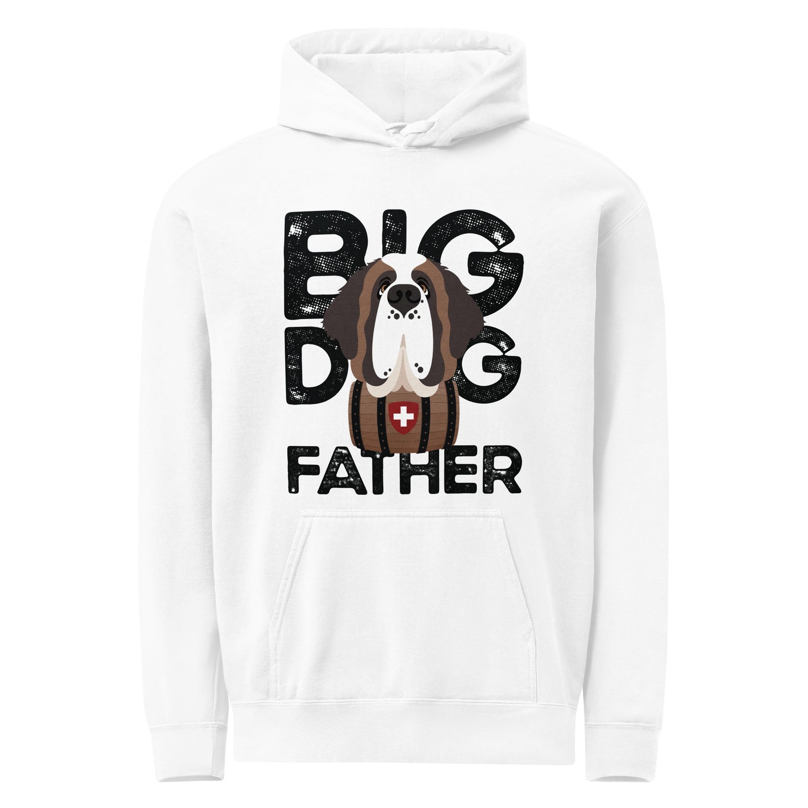 Big Dog Father Saint Bernard Comfort Colors® Hoodie - Black - Lucy + Norman