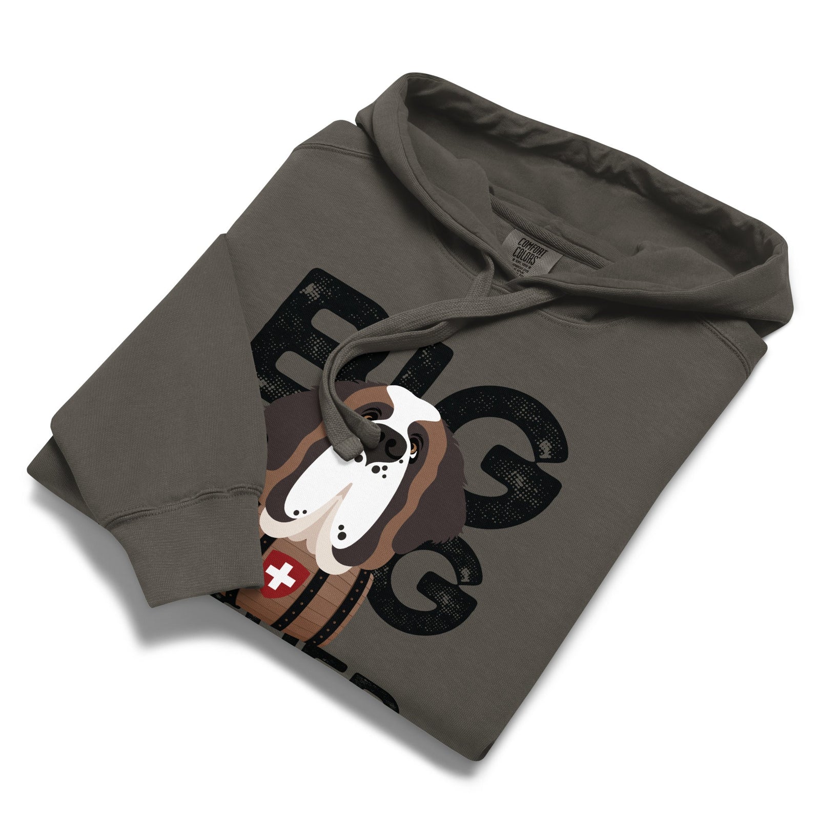 Big Dog Father Saint Bernard Comfort Colors® Hoodie - Black - Lucy + Norman