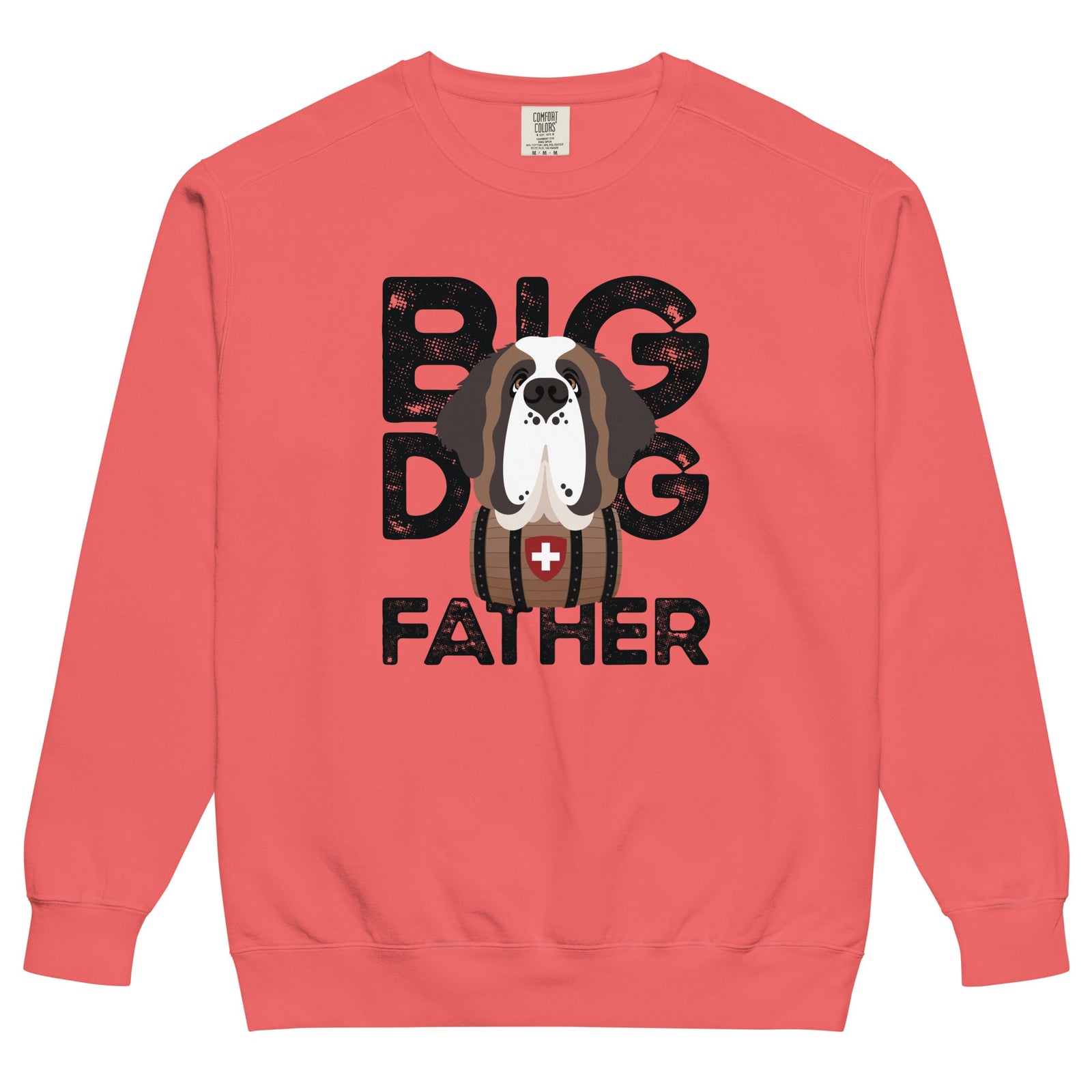 Big Dog Father Saint Bernard Comfort Colors® Sweatshirt - Black - Lucy + Norman
