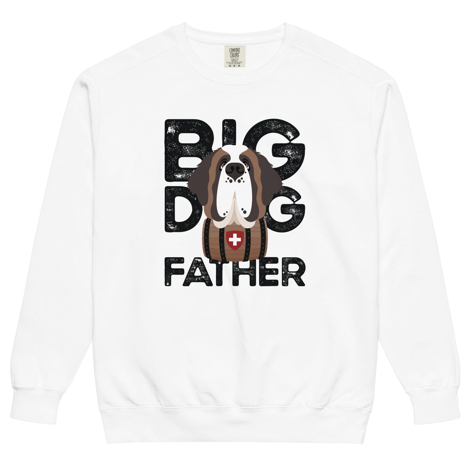 Big Dog Father Saint Bernard Comfort Colors® Sweatshirt - Black - Lucy + Norman