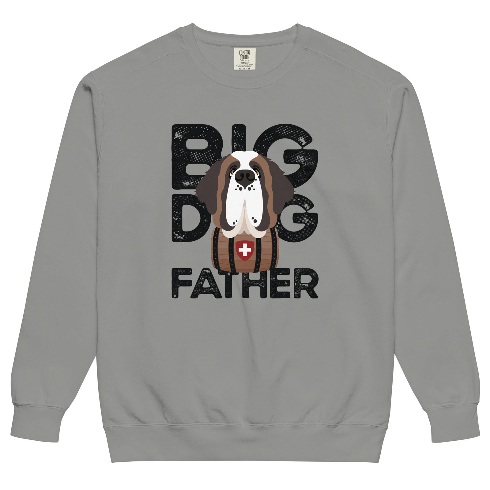 Big Dog Father Saint Bernard Comfort Colors® Sweatshirt - Black - Lucy + Norman