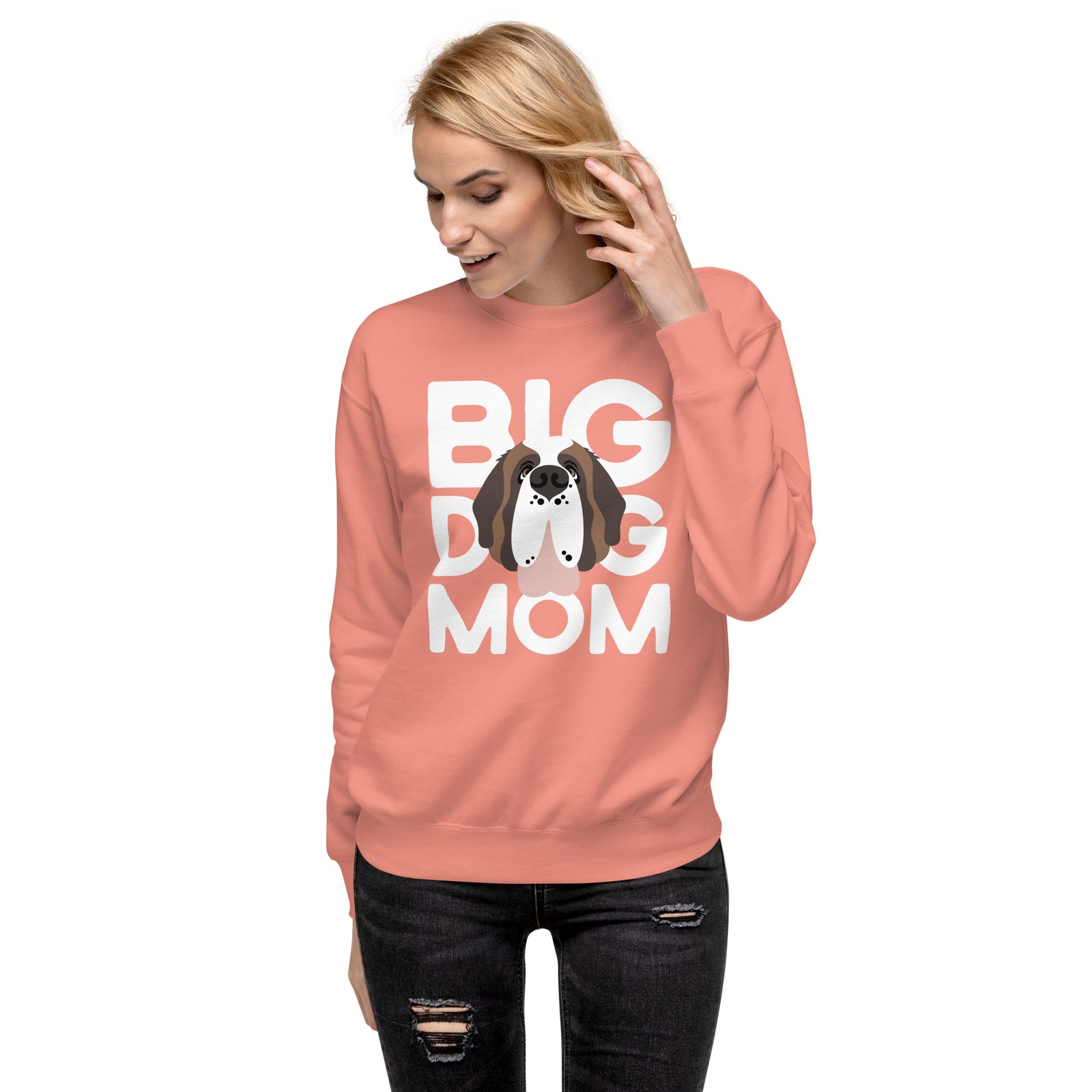 Big Dog Mom Saint Bernard Sweatshirt | Cozy Fleece Crewneck