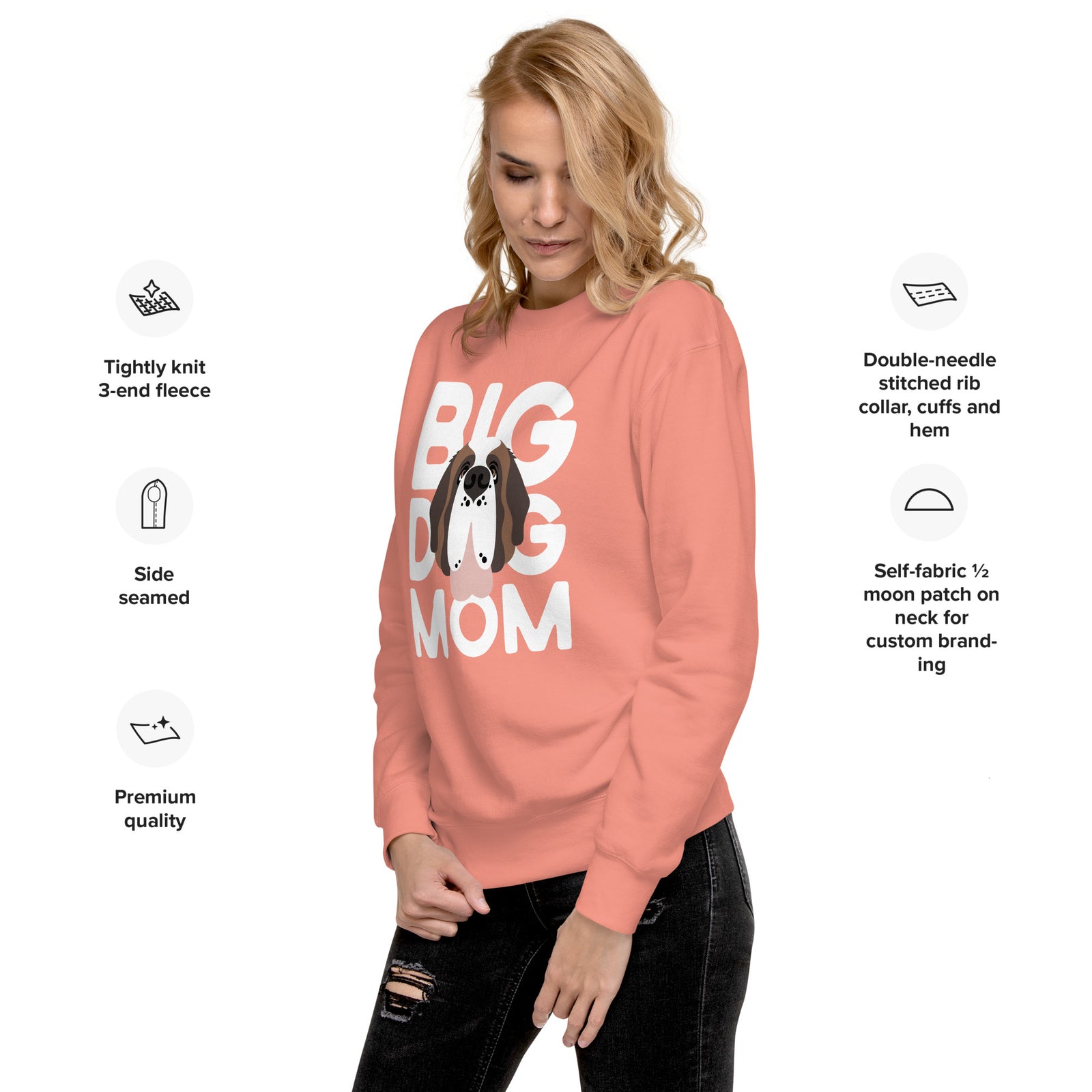 Big Dog Mom Saint Bernard Sweatshirt | Cozy Fleece Crewneck