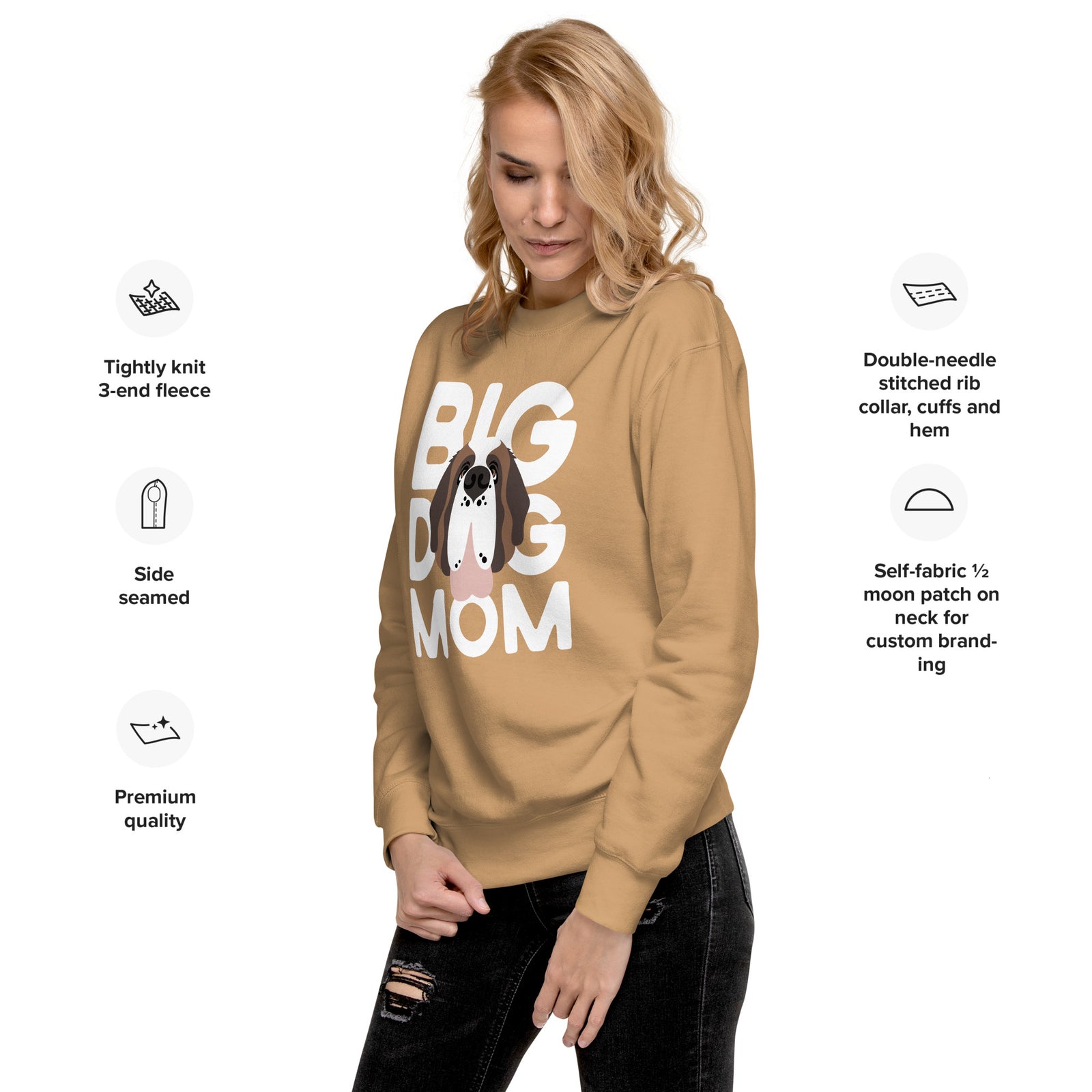 Big Dog Mom Saint Bernard Sweatshirt | Cozy Fleece Crewneck