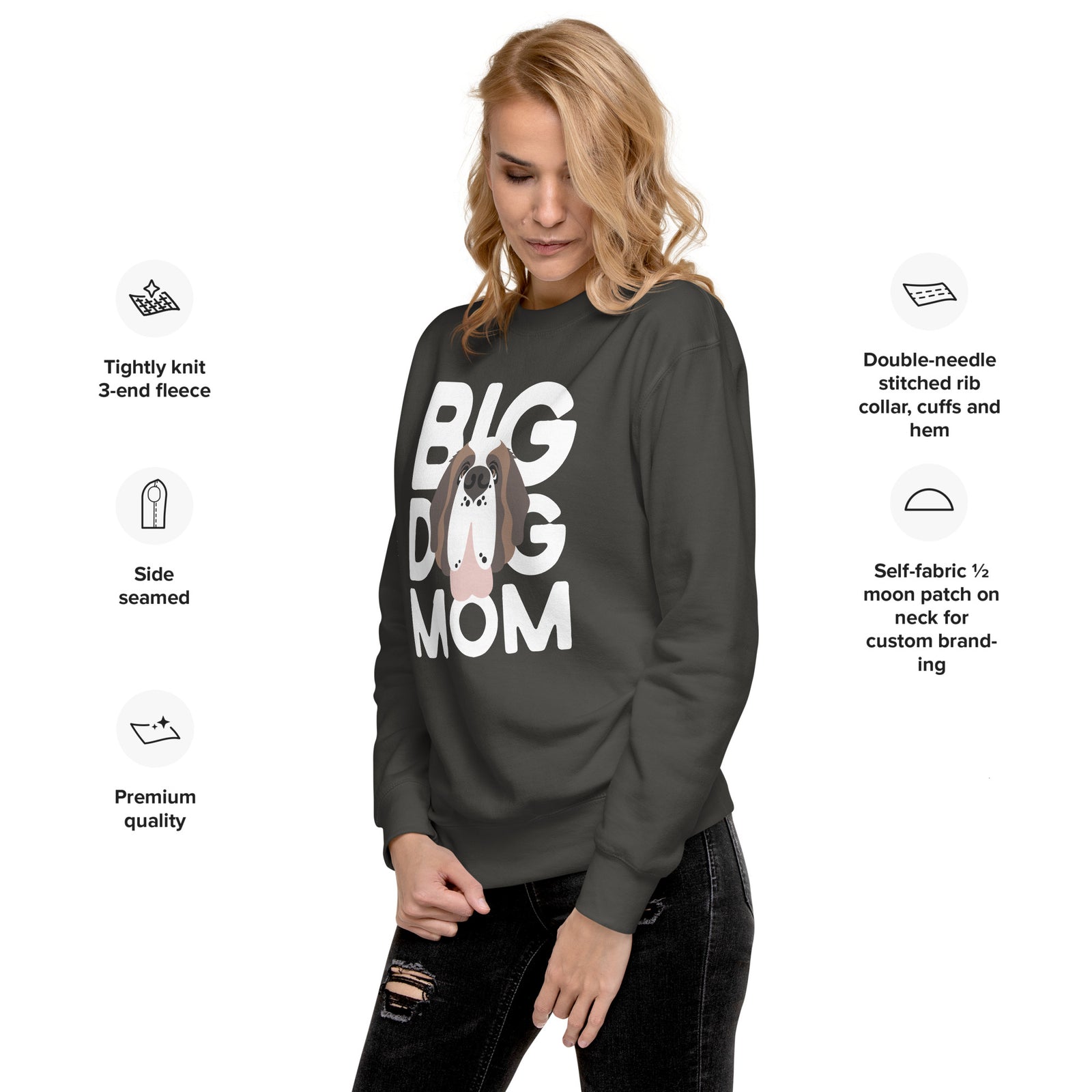 Big Dog Mom Saint Bernard Sweatshirt | Cozy Fleece Crewneck