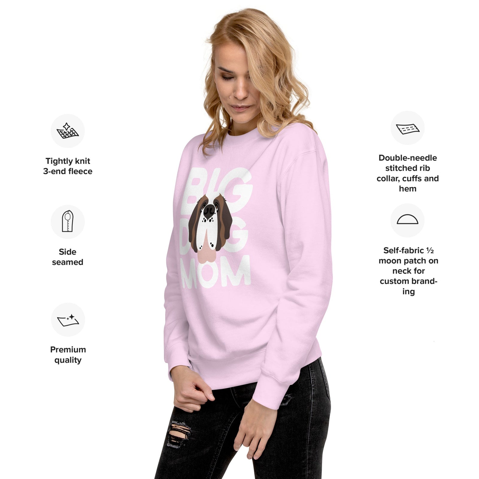 Big Dog Mom Saint Bernard Sweatshirt | Cozy Fleece Crewneck - Lucy + Norman
