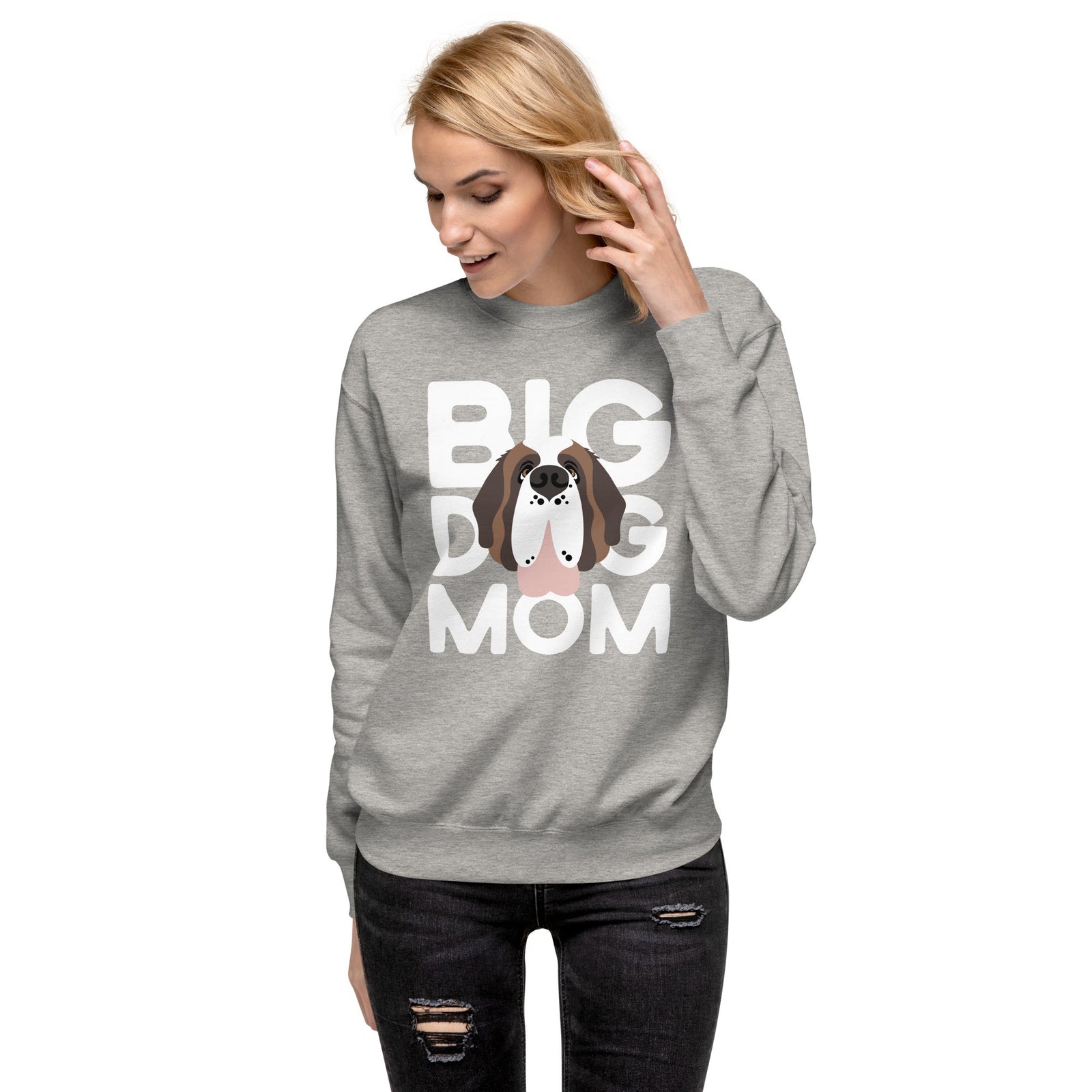 Big Dog Mom Saint Bernard Sweatshirt | Cozy Fleece Crewneck - Lucy + Norman