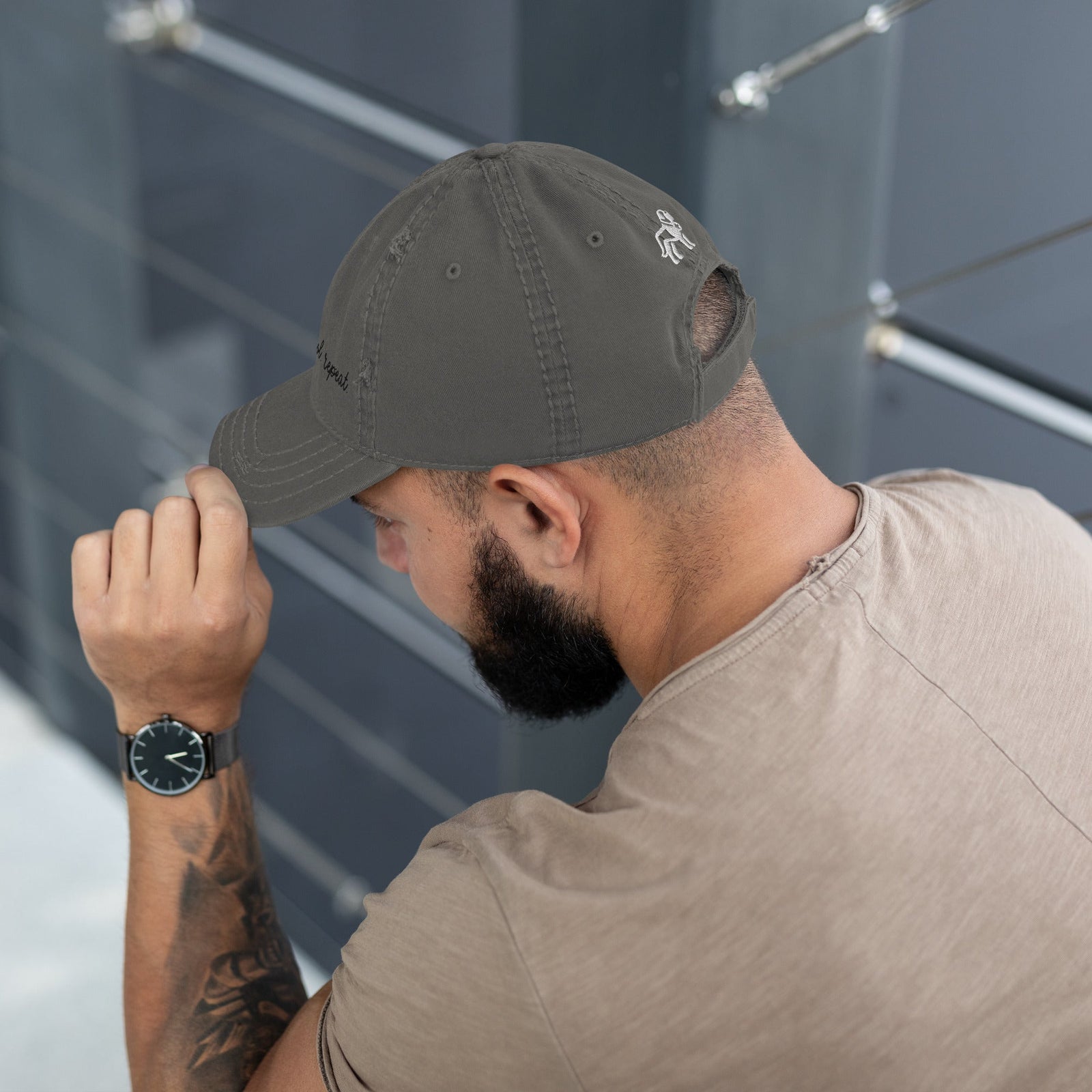 Choose Your Phrase Saint Bernard Embroidered Distressed Hat - Lucy + Norman