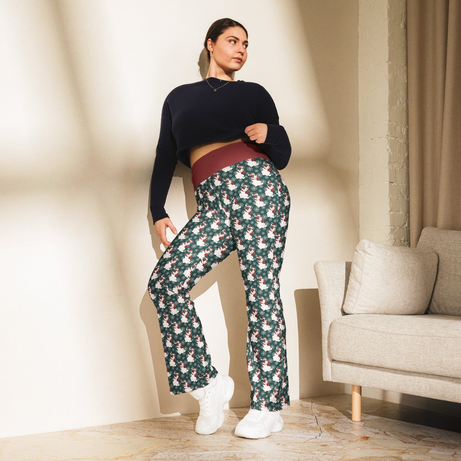 Christmas Saint Snowflake Flare Leggings - Lucy + Norman