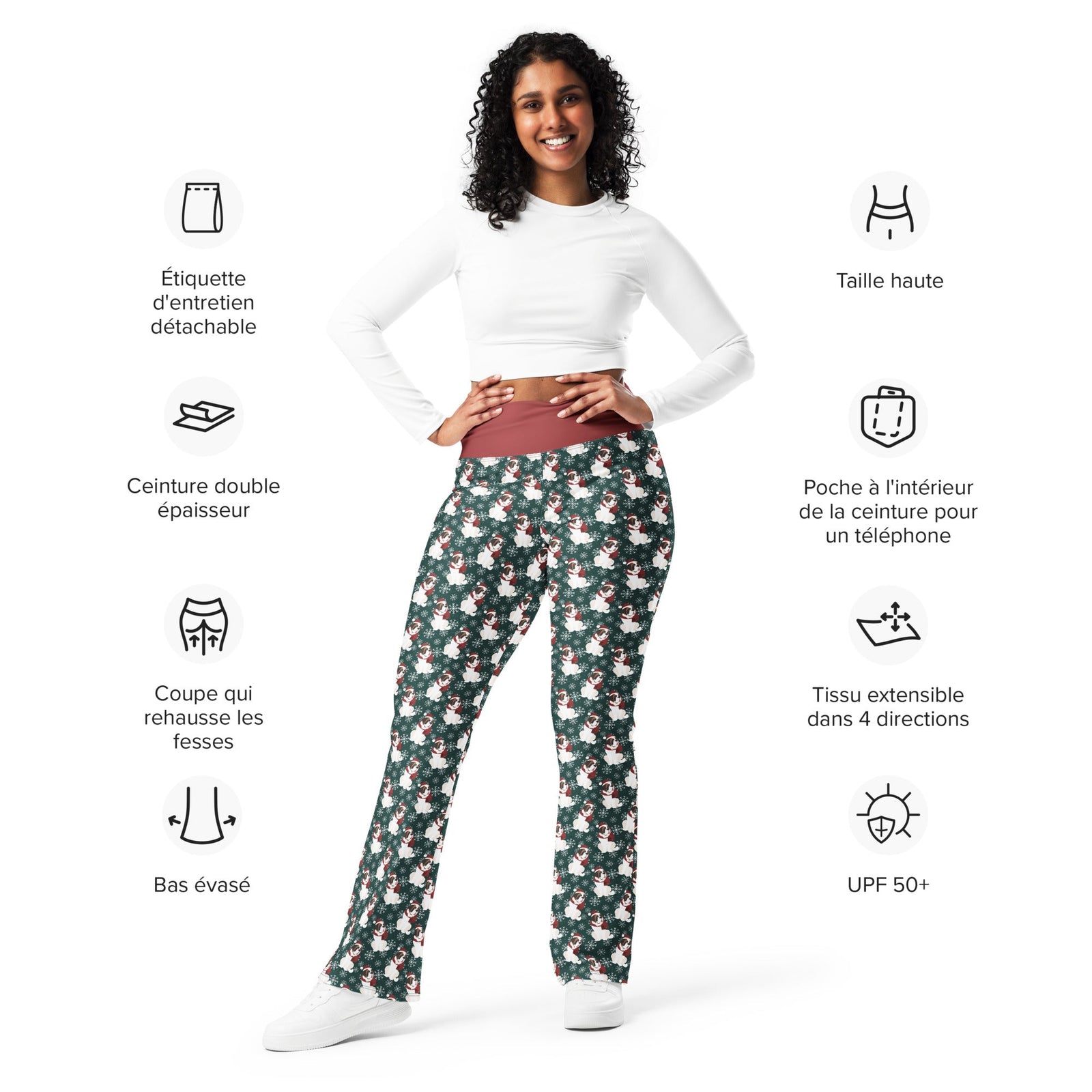 Christmas Saint Snowflake Flare Leggings - Lucy + Norman