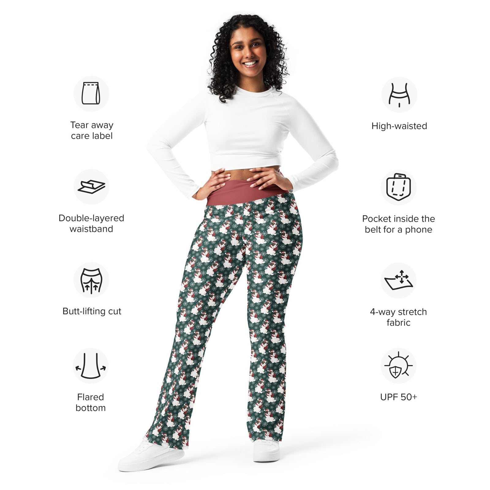 Christmas Saint Snowflake Flare Leggings - Lucy + Norman